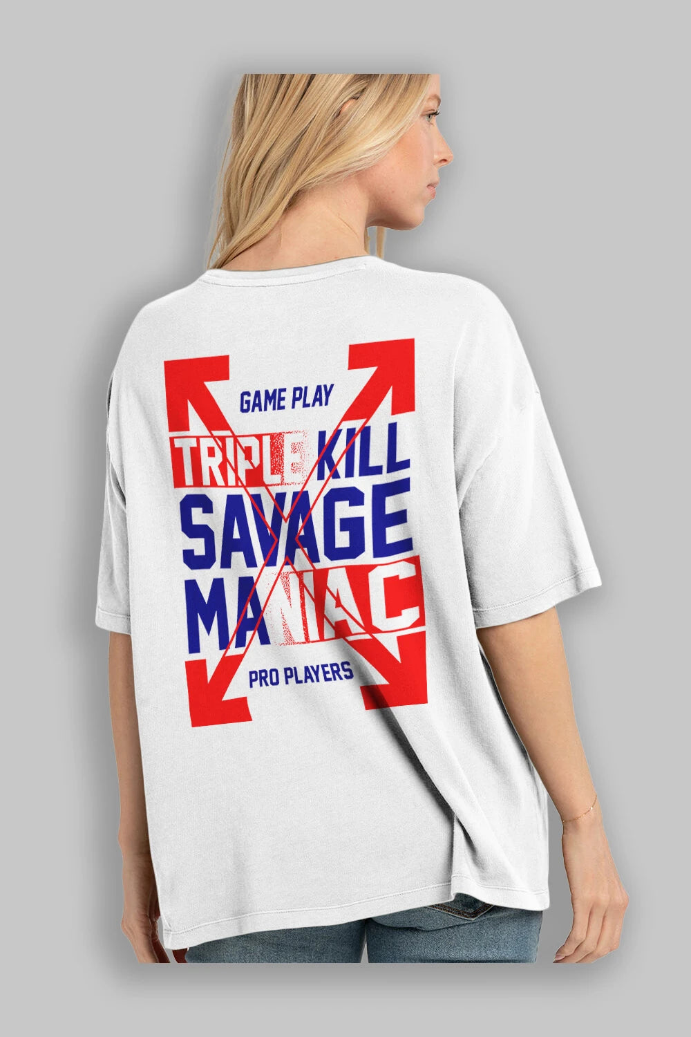 Kill Savage Arka Baskılı Oversize t-shirt Erkek Kadın Unisex