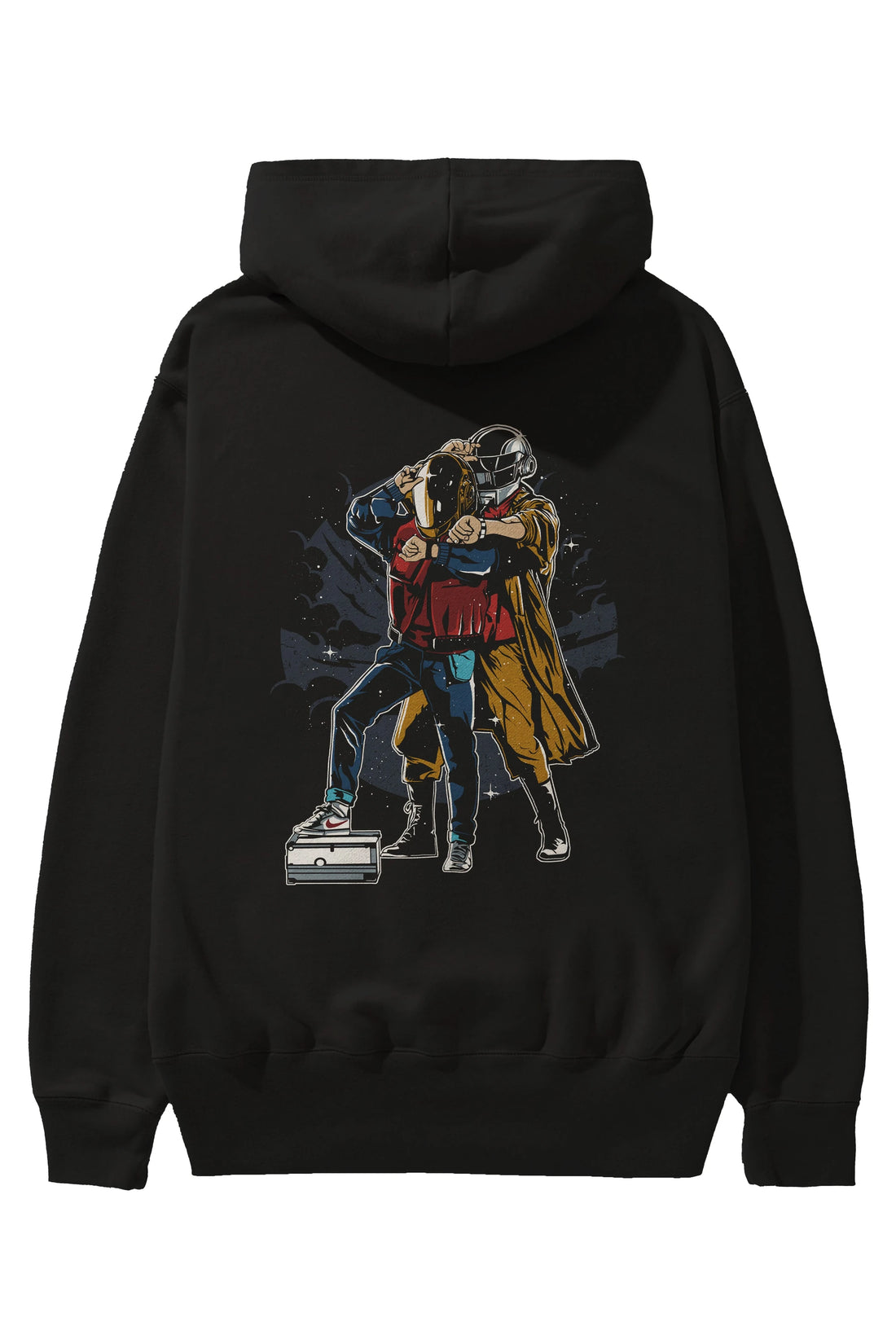 Back To The Beat Arka Baskılı Hoodie Oversize Kapüşonlu Sweatshirt Erkek Kadın Unisex