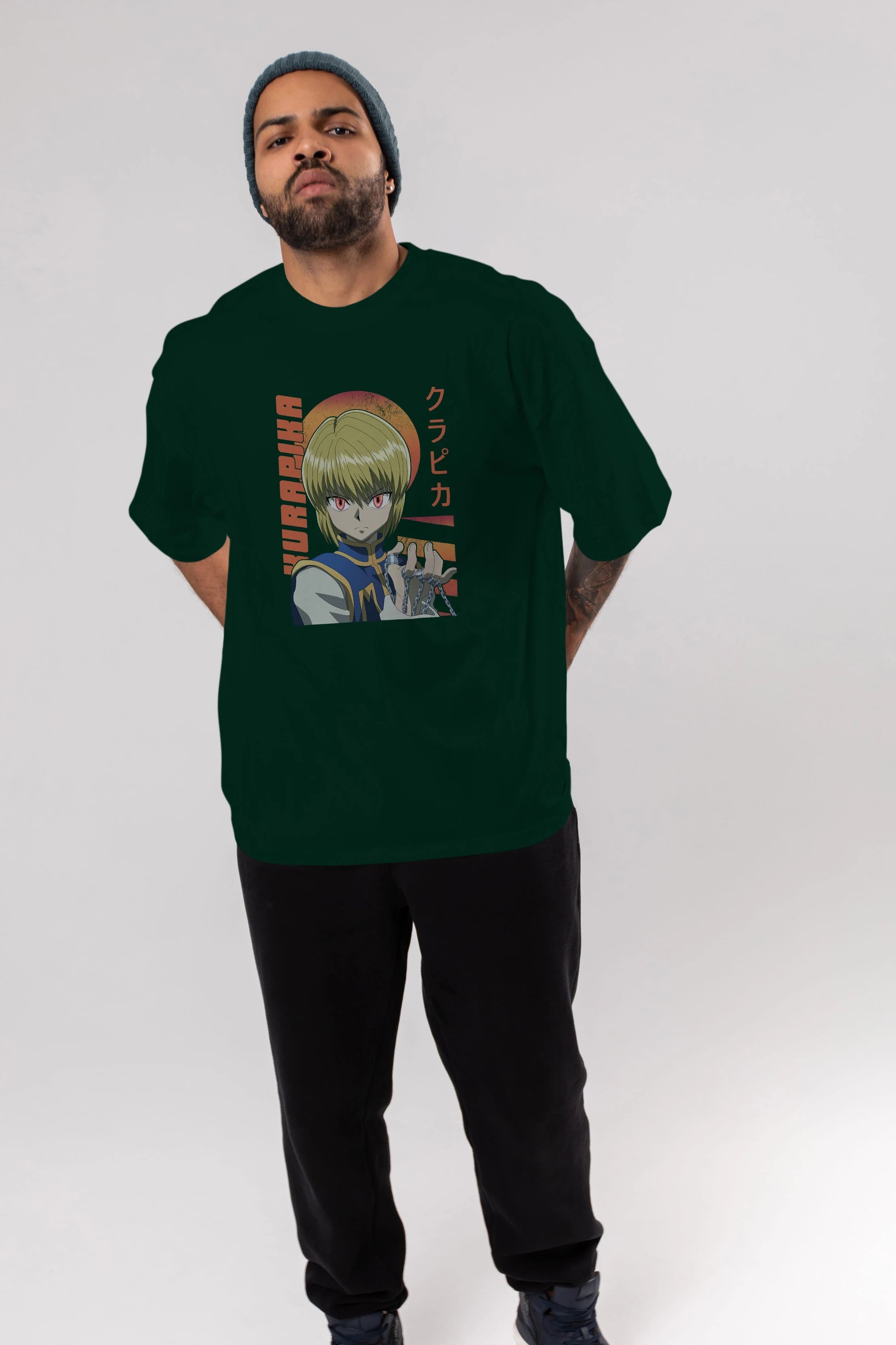 Kurapika 5 (2) Anime Ön Baskılı Oversize t-shirt %100 pamuk Erkek Kadın Unisex