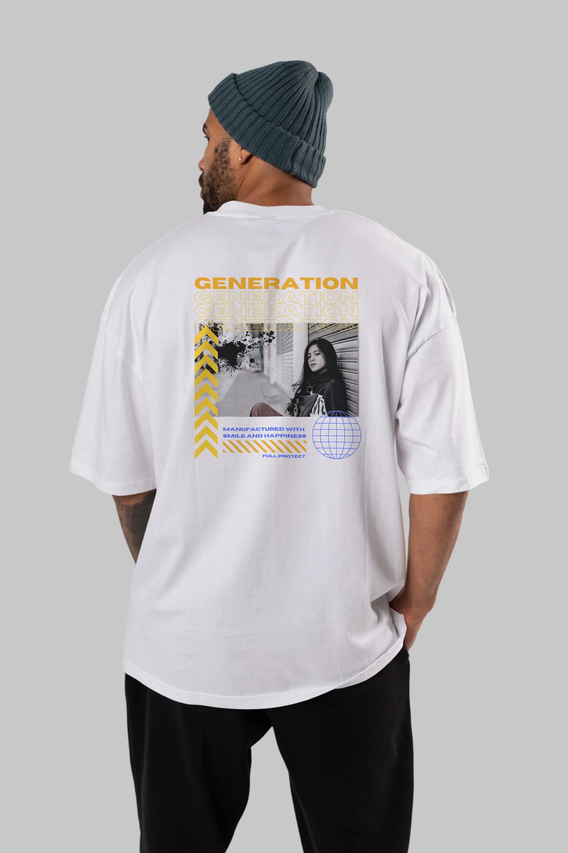 Generation Yazılı Arka Baskılı Oversize t-shirt Erkek Kadın Unisex