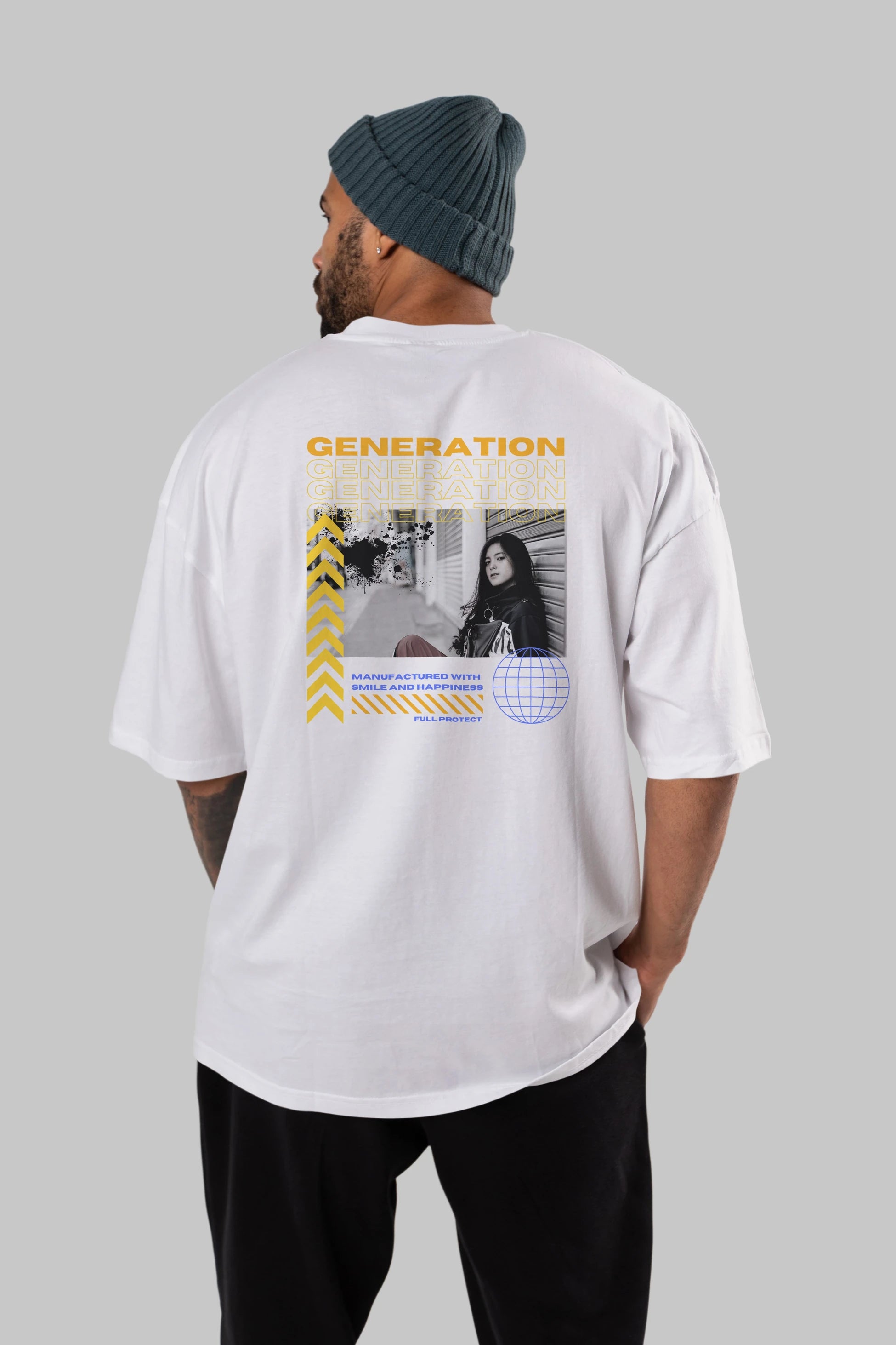 Generation Yazılı Arka Baskılı Oversize t-shirt Erkek Kadın Unisex