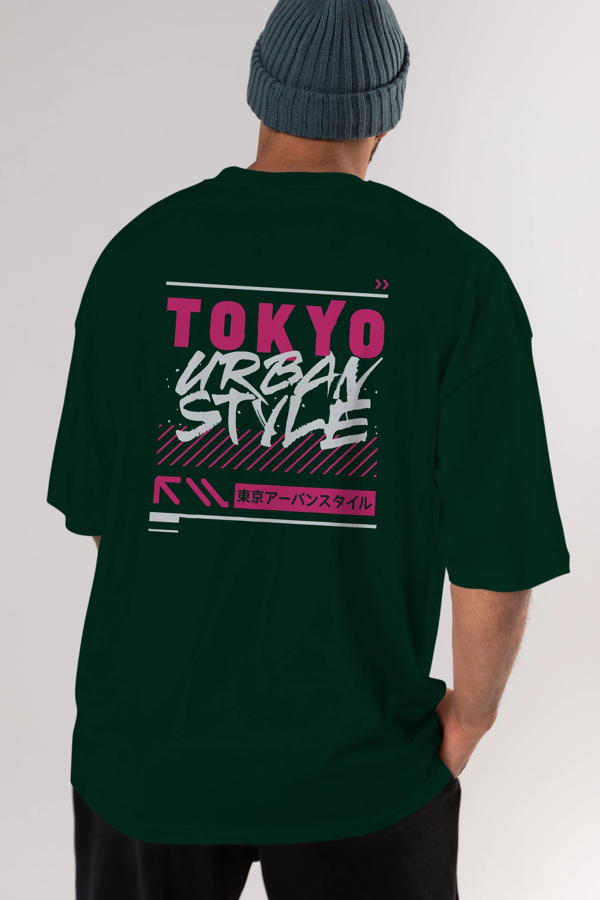 Tokyo Urban Style Arka Baskılı Oversize t-shirt Erkek Kadın Unisex