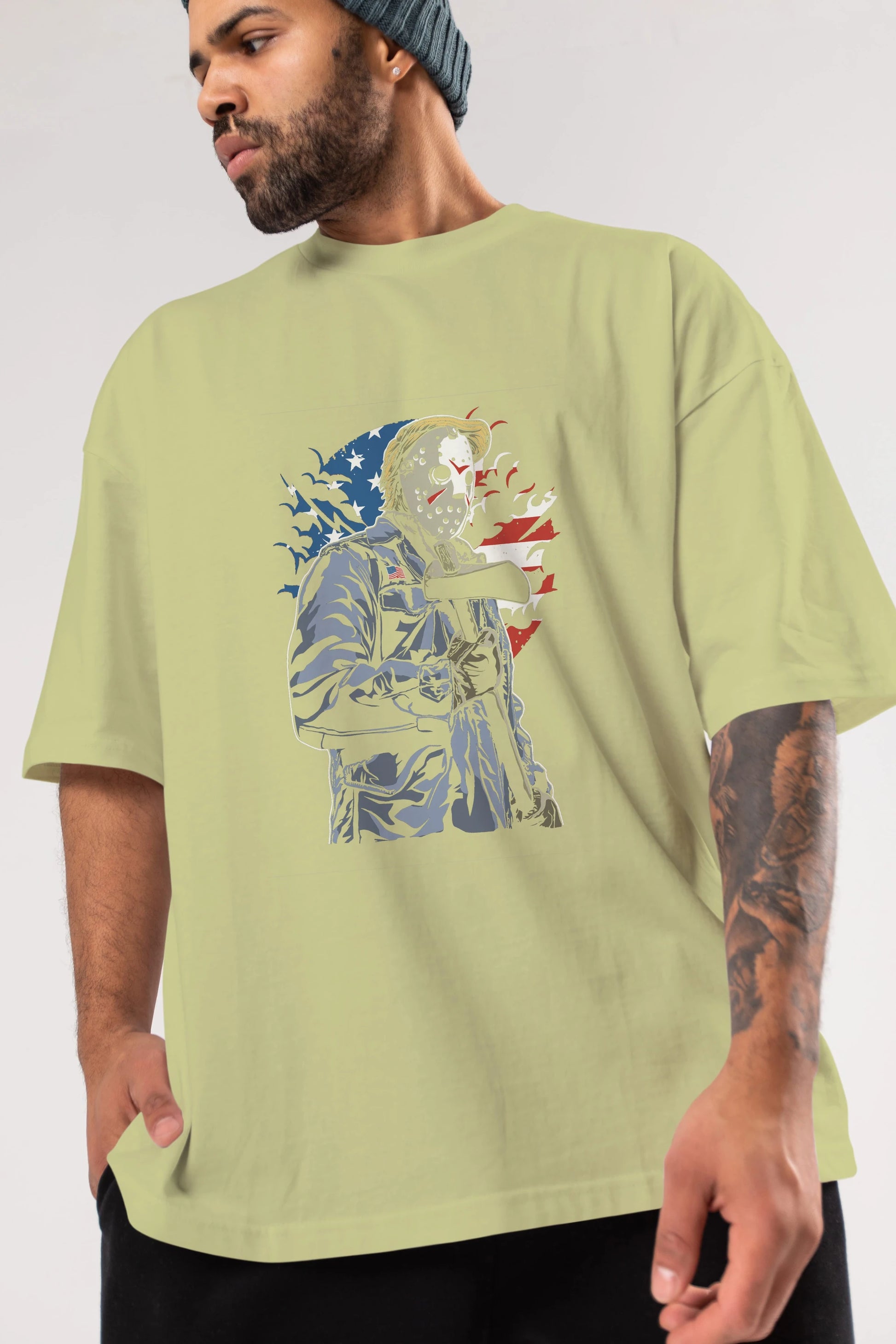 American Killer Ön Baskılı Oversize t-shirt Erkek Kadın Unisex %100 Pamuk tişort
