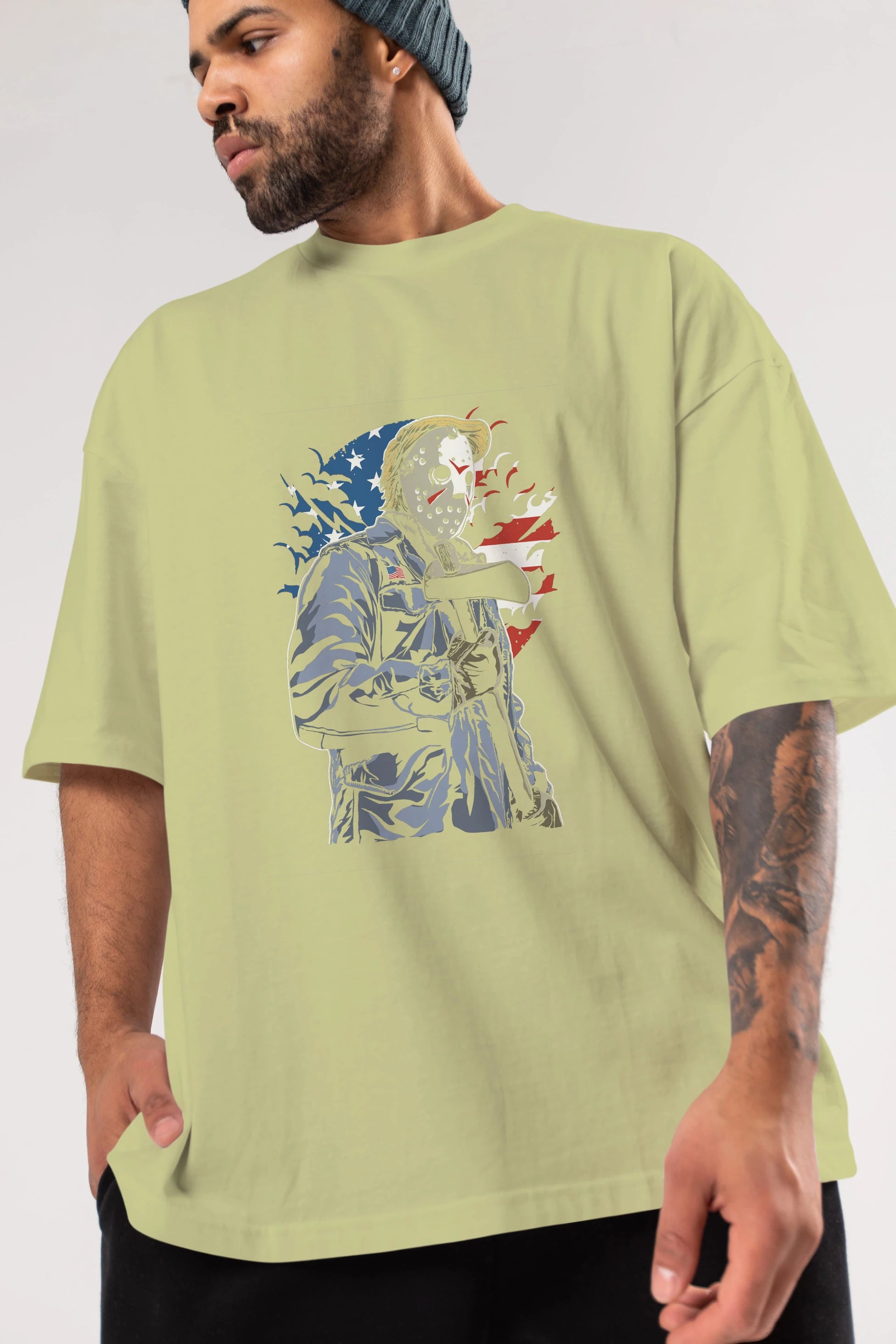 American Killer Ön Baskılı Oversize t-shirt Erkek Kadın Unisex %100 Pamuk tişort