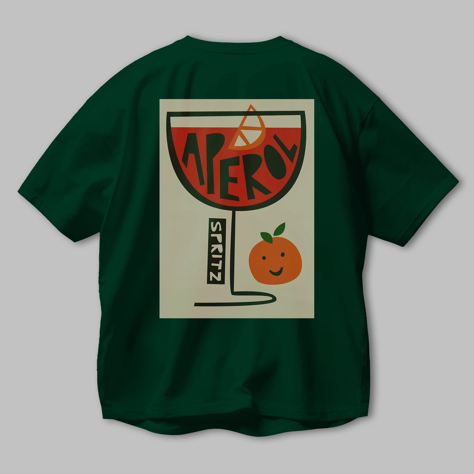 Aperol Spritz 9 Arka Baskılı Oversize t-shirt Erkek Kadın Unisex %100 Pamuk Bisiklet Yaka tişort