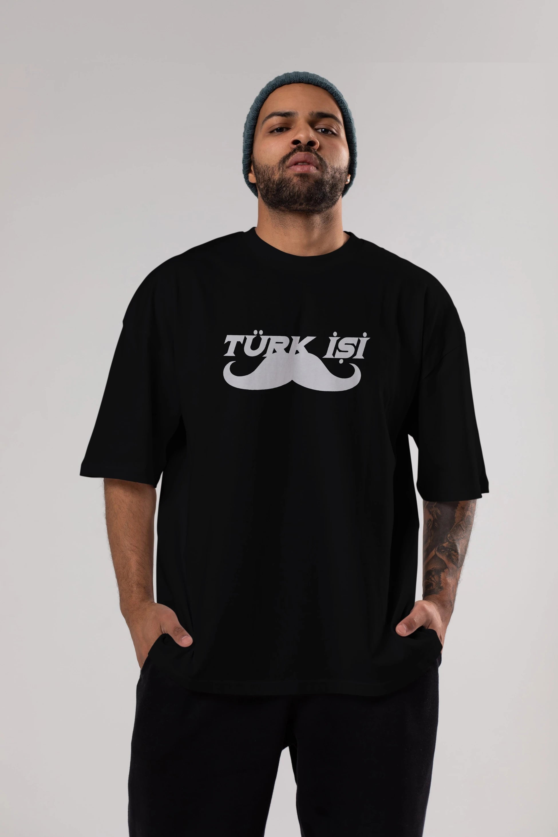 Türk İşi Ön Baskılı Oversize t-shirt %100 pamuk Erkek Kadın Unisex