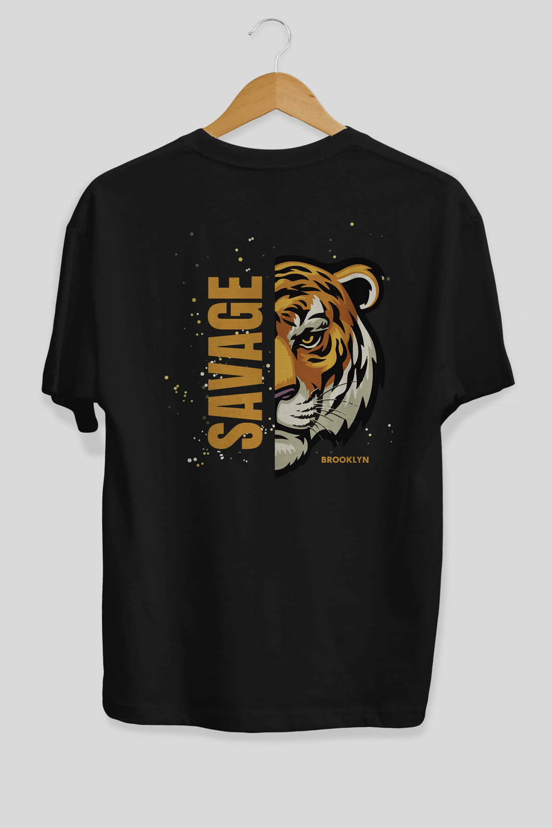 Savage Brooklyn Yazılı Arka Baskılı Oversize t-shirt Erkek Kadın Unisex