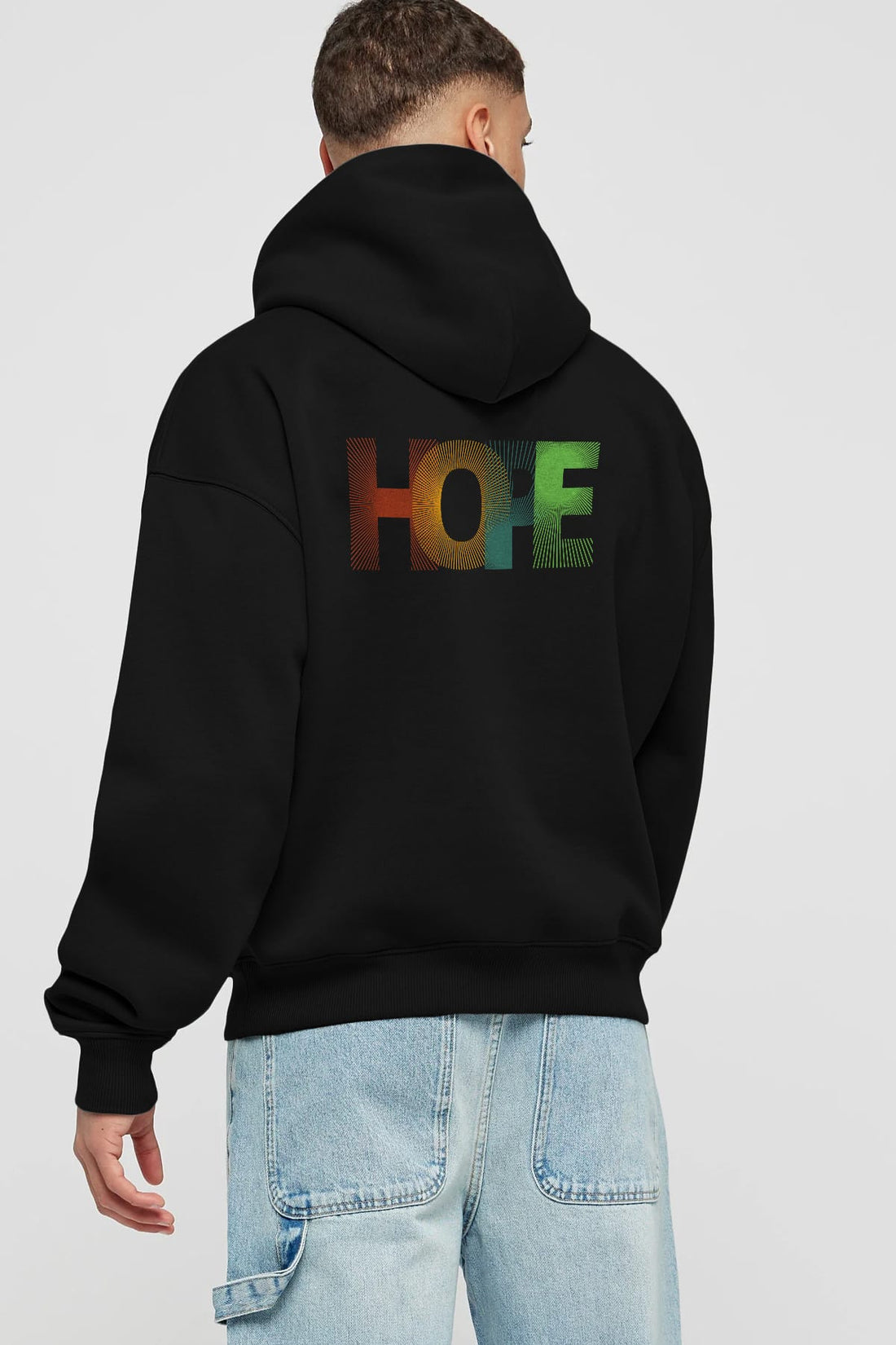 Hope Arka Baskılı Oversize Hoodie Kapüşonlu Sweatshirt Erkek Kadın Unisex