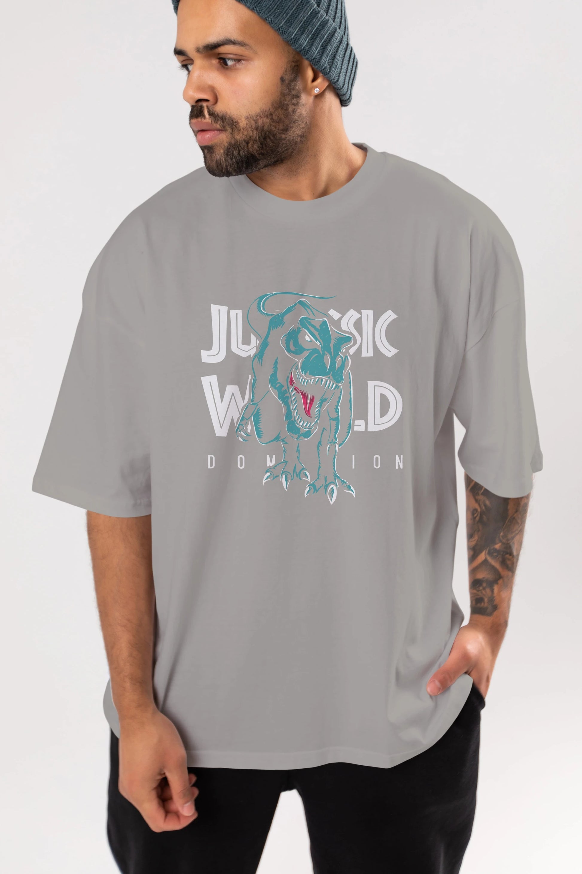 Jurassic Park (1) Ön Baskılı Oversize t-shirt Erkek Kadın Unisex %100 Pamuk Bisiklet Yaka tişort