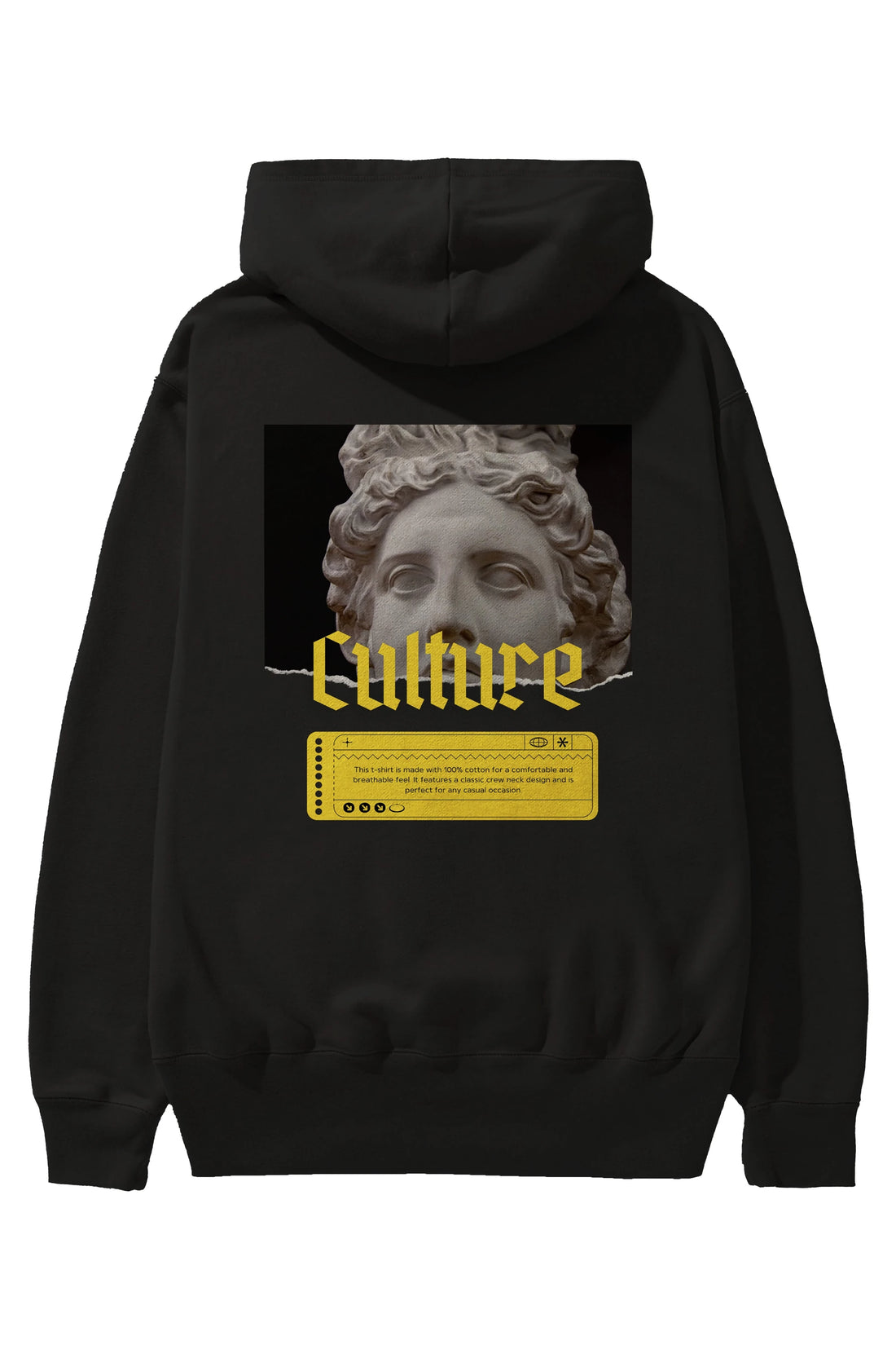 Culture Yazılı Arka Baskılı Oversize Hoodie Kapüşonlu Sweatshirt Erkek Kadın Unisex