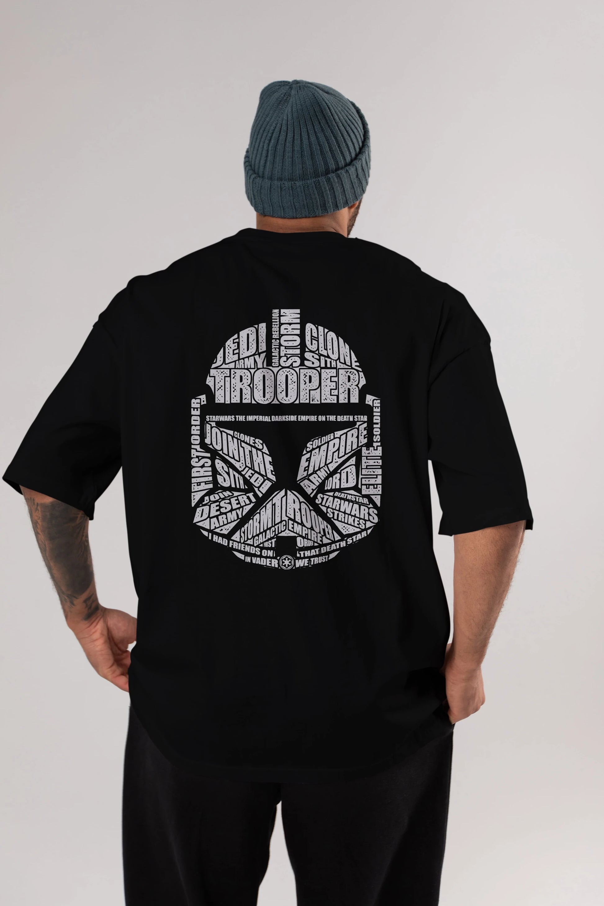 Trooper Arka Baskılı Oversize t-shirt %100 pamuk Erkek Kadın Unisex