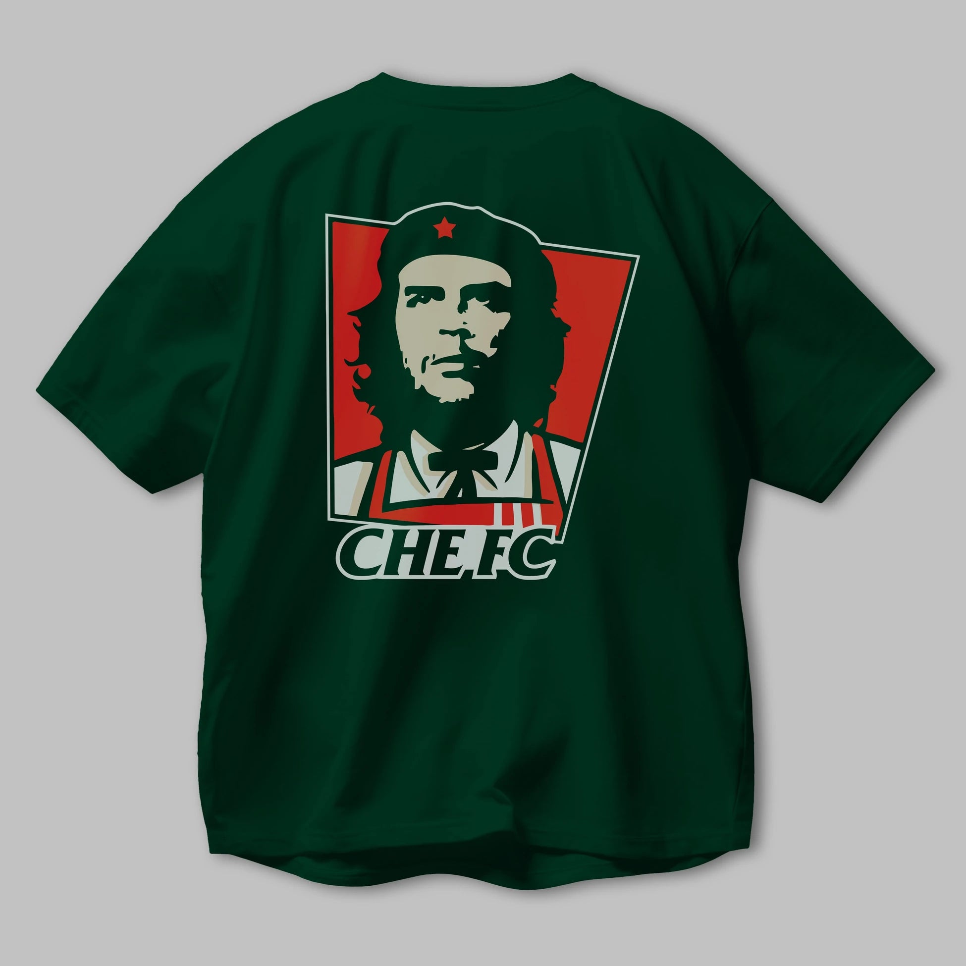 Che FC Arka Baskılı Oversize t-shirt Erkek Kadın Unisex %100 Pamuk Bisiklet Yaka tişort