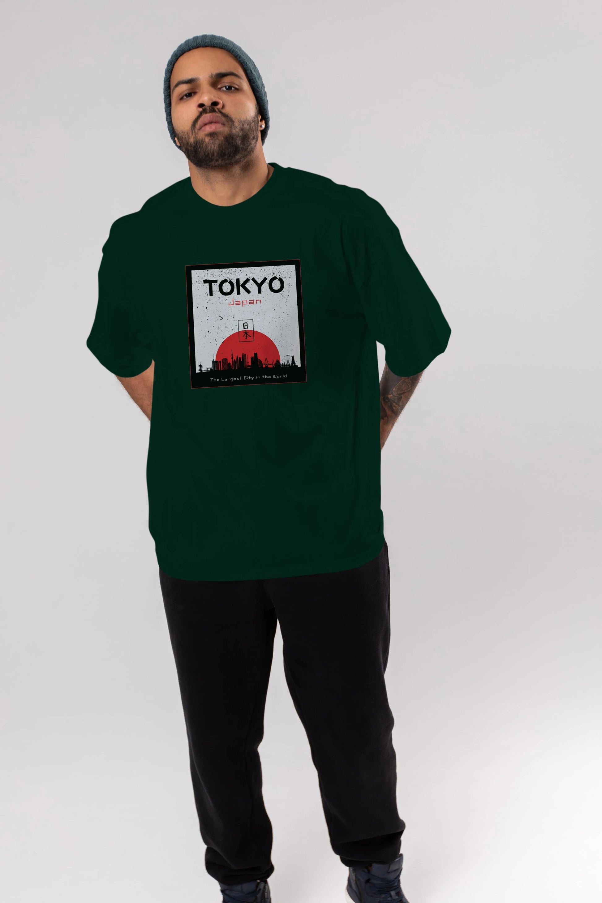 Tokyo Japan Yazılı Ön Baskılı Oversize t-shirt Erkek Kadın Unisex