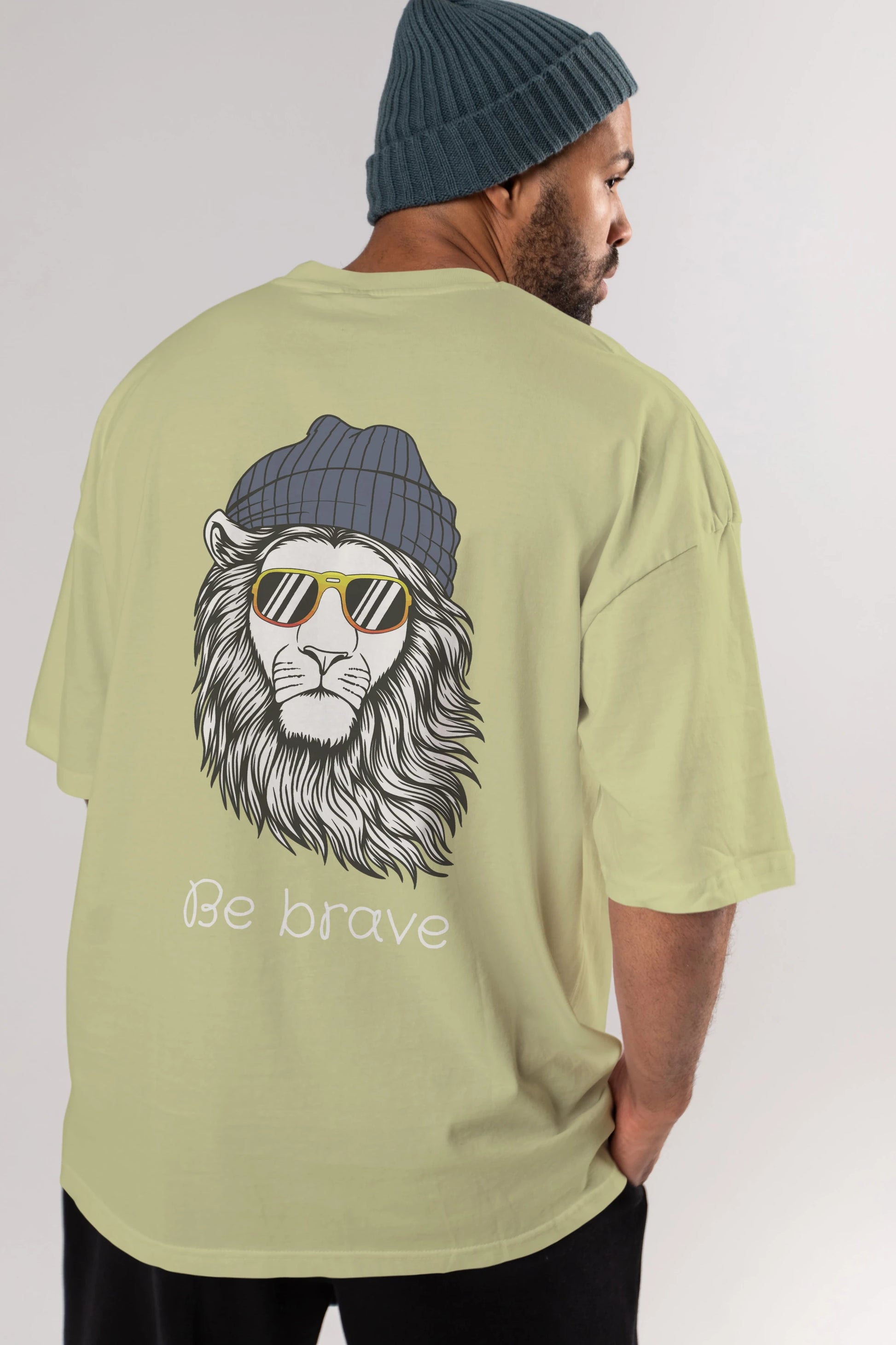 Be Brave Arka Baskılı Oversize t-shirt Erkek Kadın Unisex