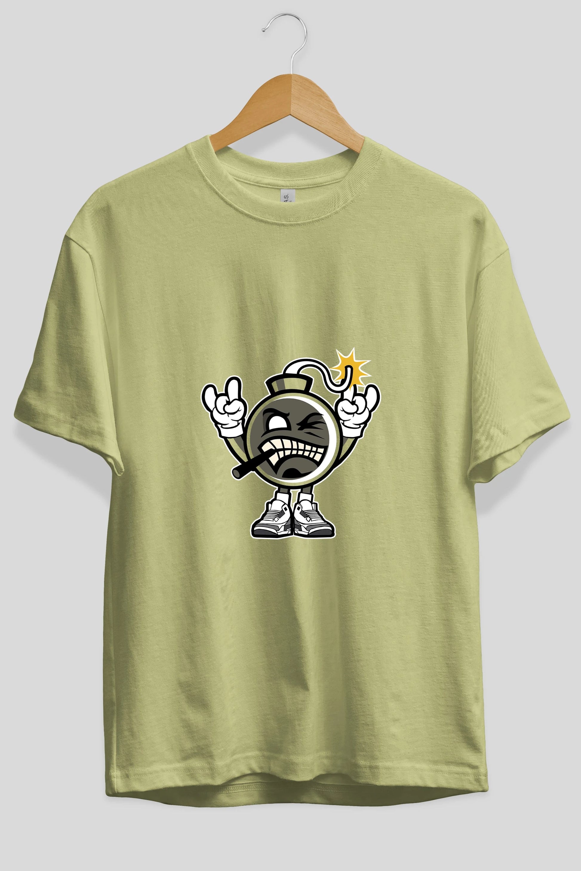 Evil Bomb Ön Baskılı Oversize t-shirt Erkek Kadın Unisex %100 Pamuk tişort