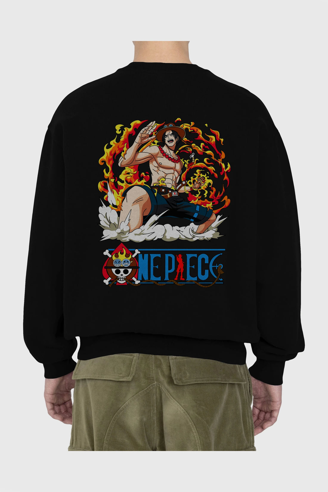One Piece Arka Baskılı Anime Oversize Sweatshirt Erkek Kadın Unisex