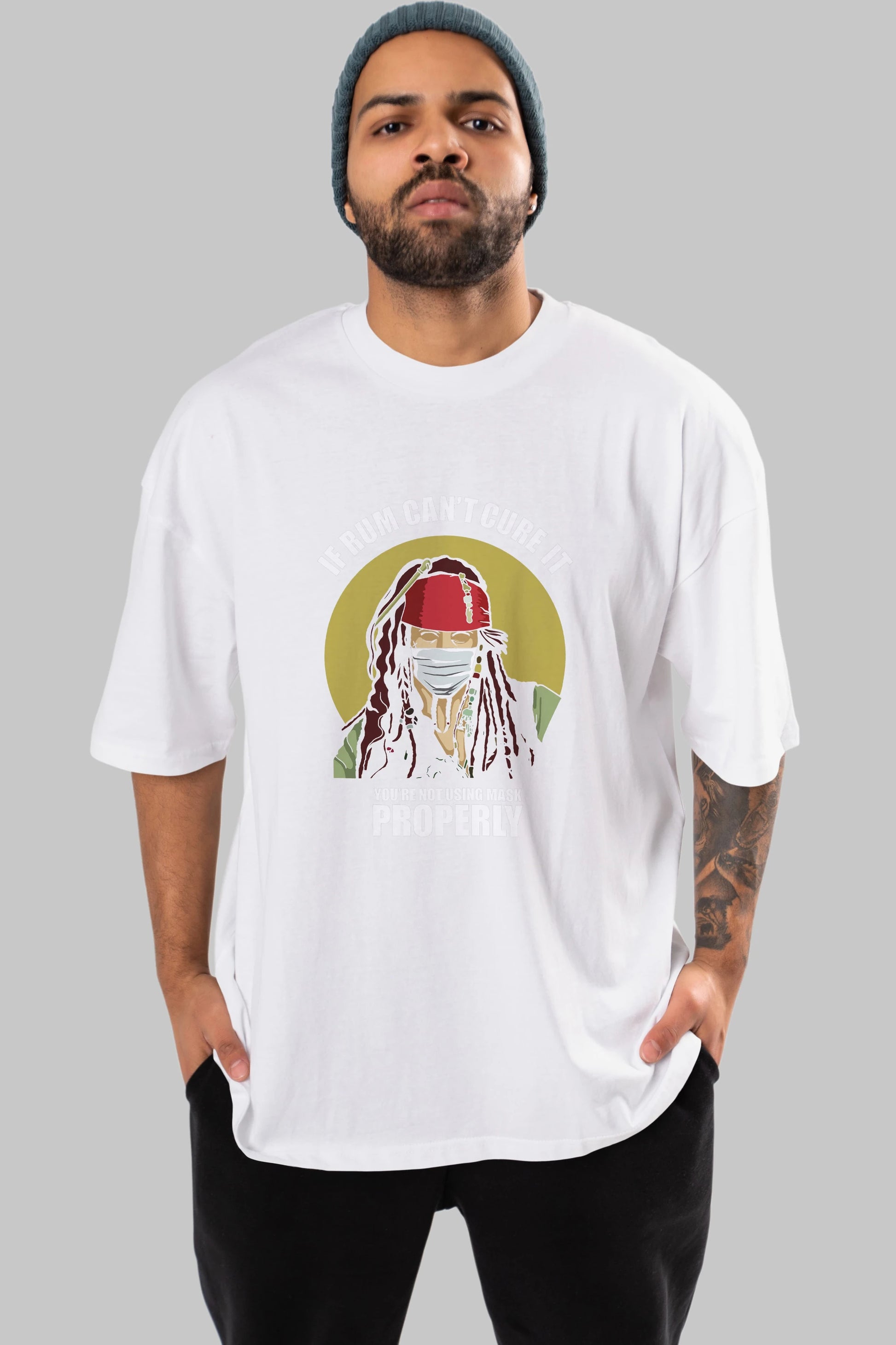 Pirates Maker Ön Baskılı Oversize t-shirt Erkek Kadın Unisex %100 Pamuk tişort