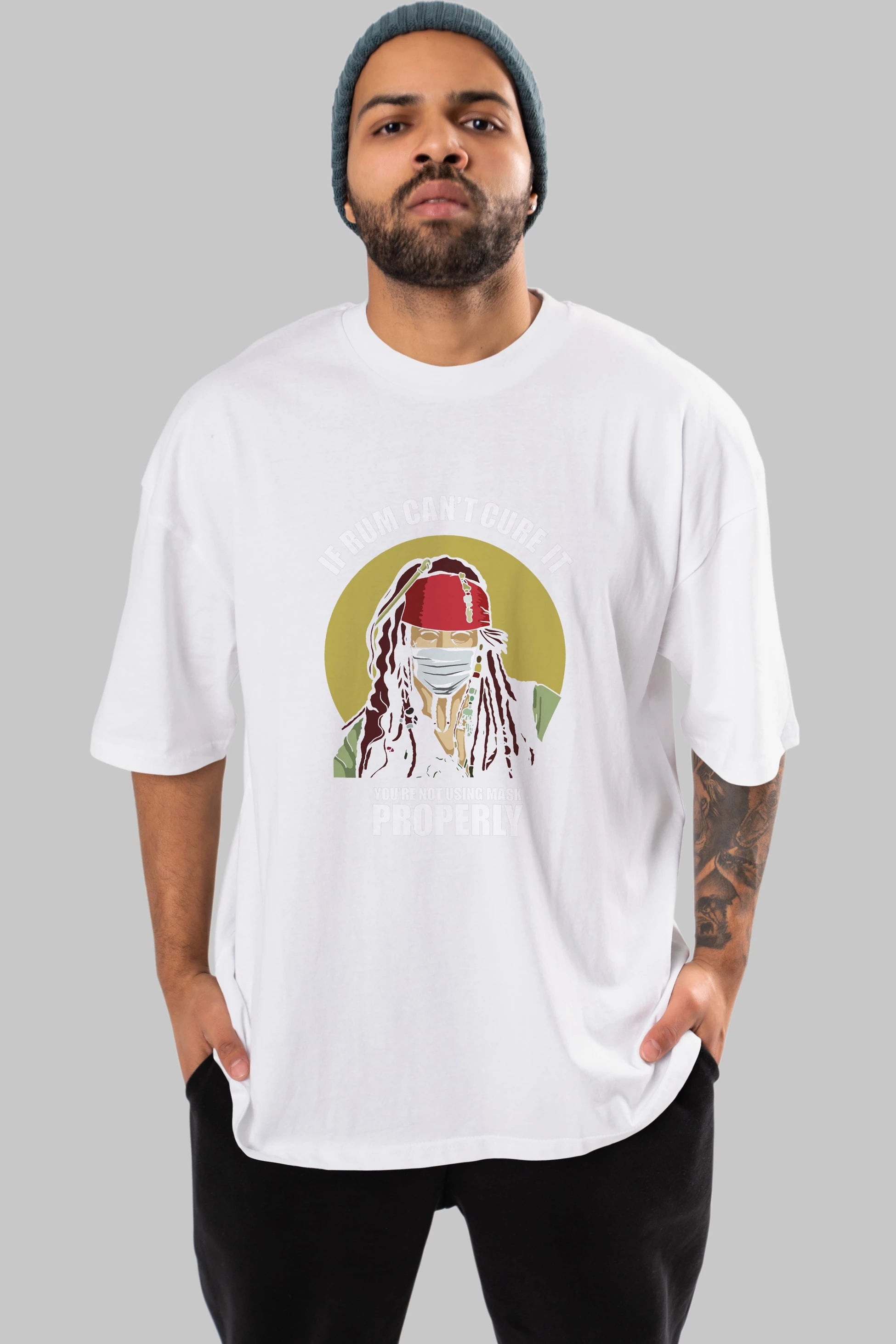 Pirates Maker Ön Baskılı Oversize t-shirt Erkek Kadın Unisex %100 Pamuk tişort