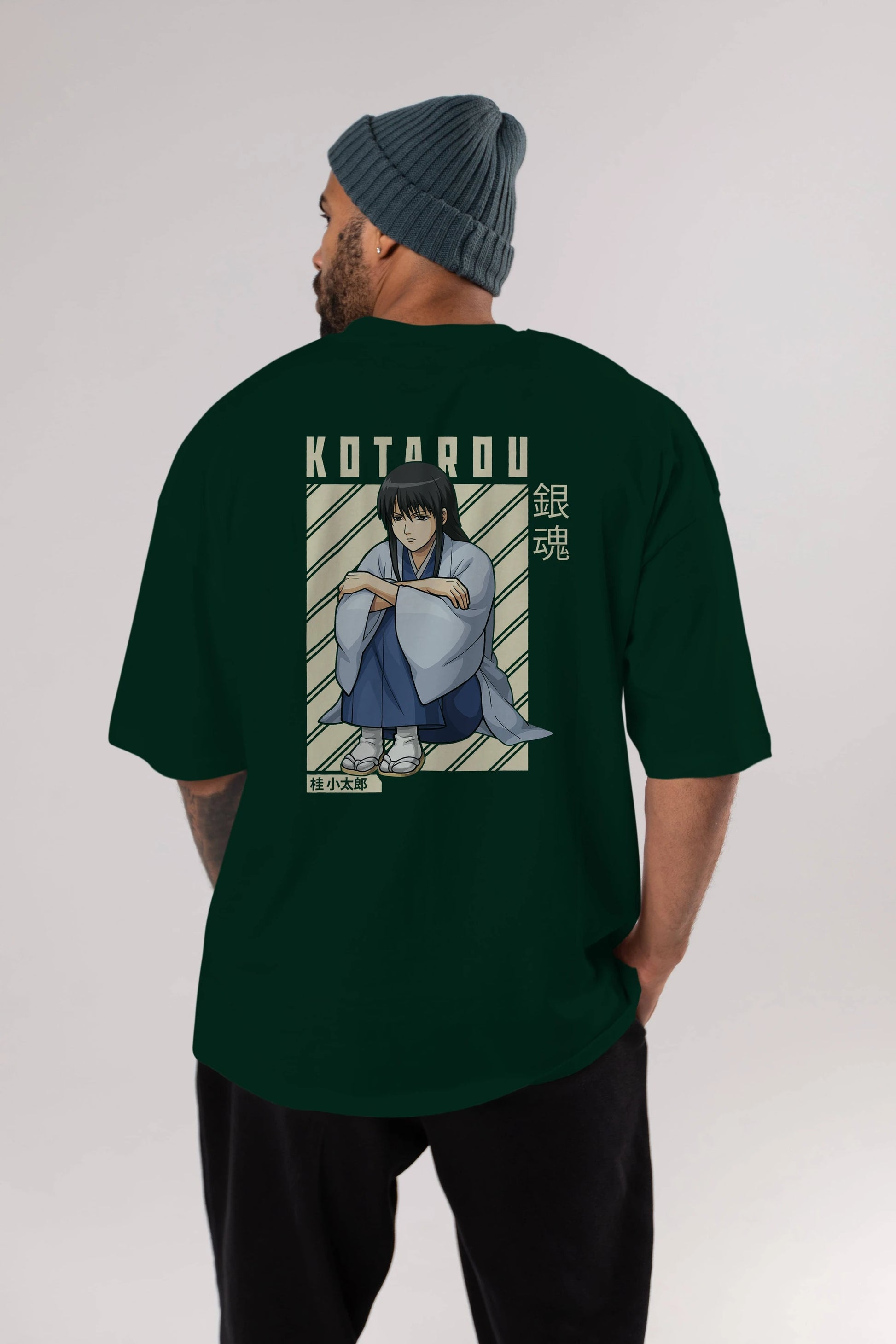 Kotarou Katsura GINTAMA Anime Arka Baskılı Oversize t-shirt Erkek Kadın Unisex