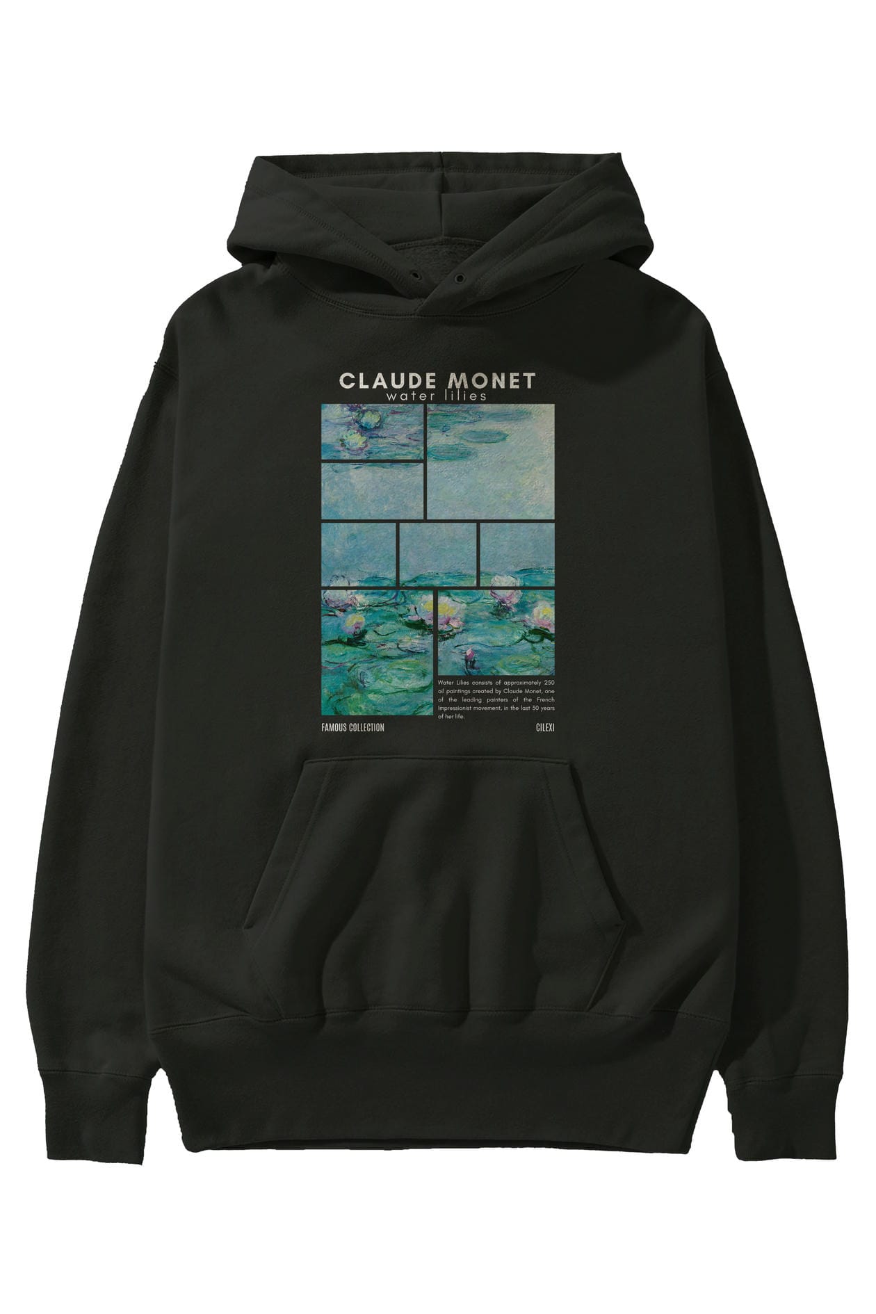 Claude Monet ön Baskılı Hoodie Oversize Kapüşonlu Sweatshirt Erkek Kadın