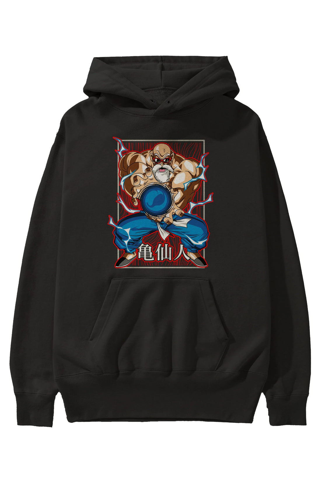 DragonBall MaestroRoshi Anime Ön Baskılı Hoodie Oversize Kapüşonlu Sweatshirt Erkek Kadın Unisex