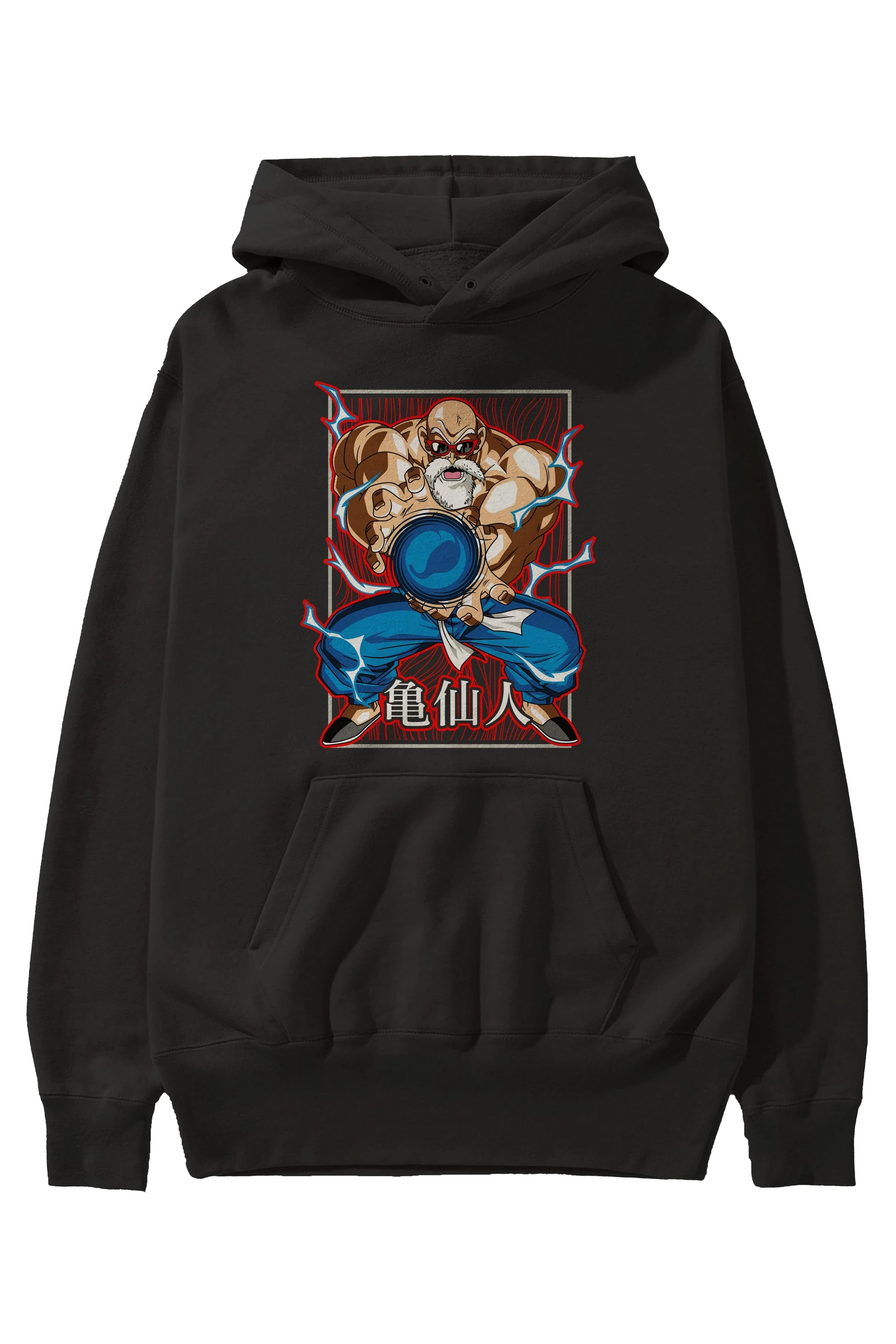 DragonBall MaestroRoshi Anime Ön Baskılı Hoodie Oversize Kapüşonlu Sweatshirt Erkek Kadın Unisex