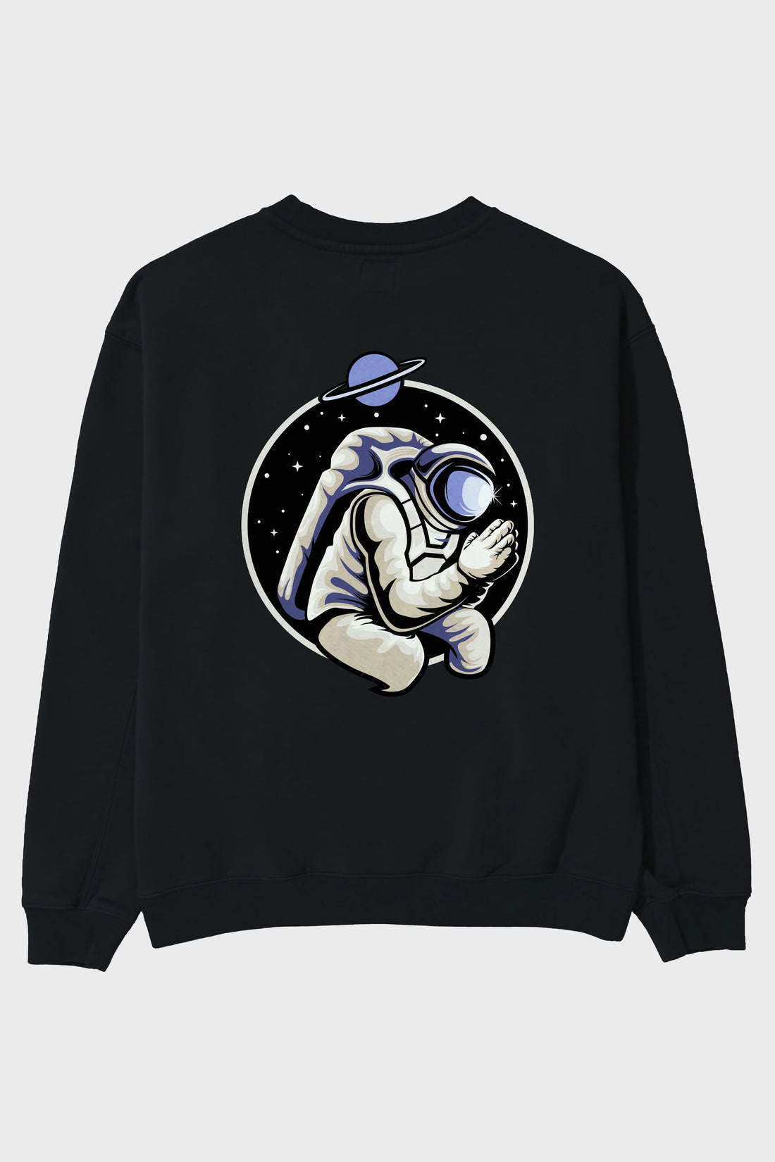 Astronaut Praying Arka Baskılı Oversize Sweatshirt Erkek Kadın Unisex