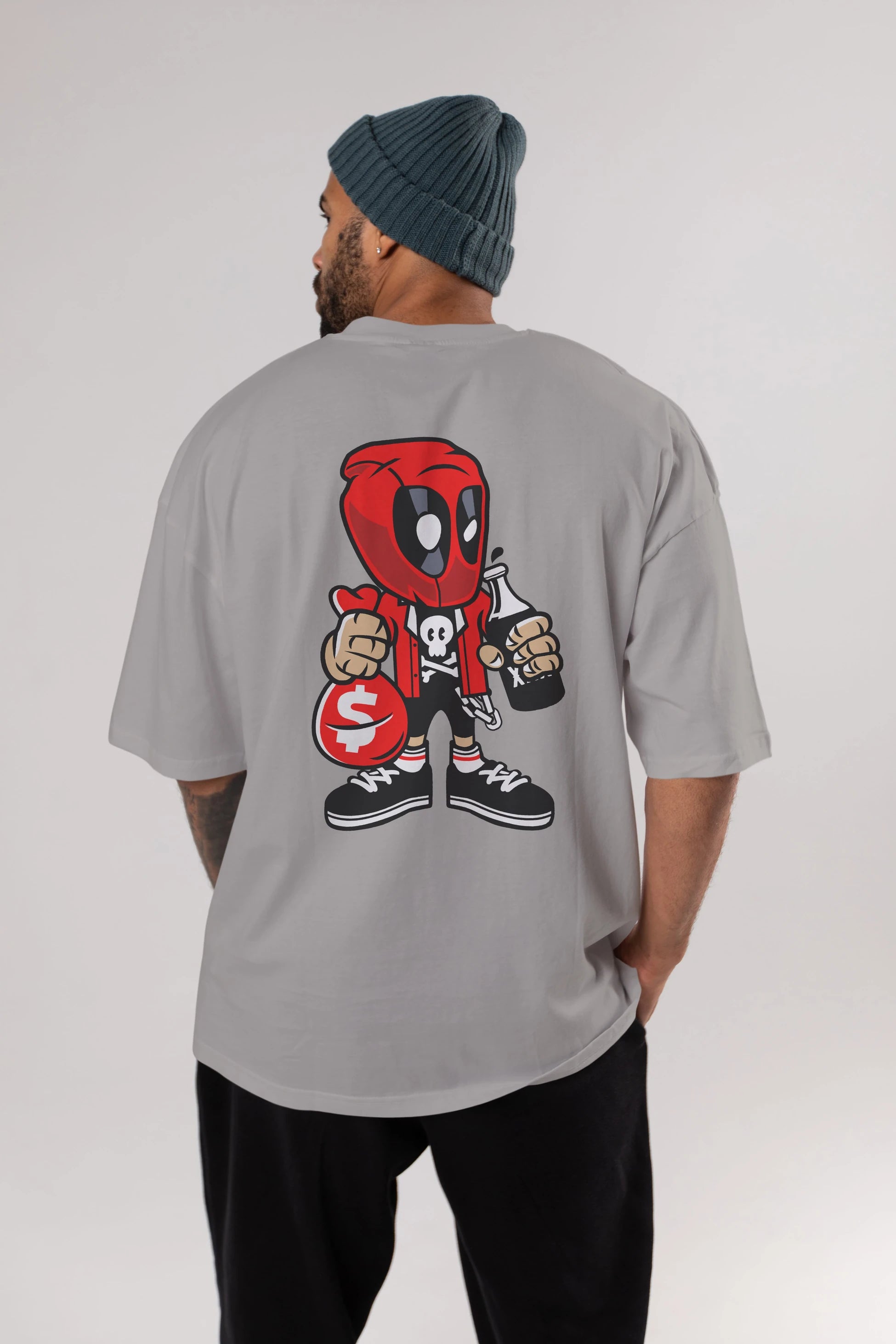 Deadpool (20) Arka Baskılı Oversize t-shirt Erkek Kadın Unisex %100 Pamuk Bisiklet Yaka tişort