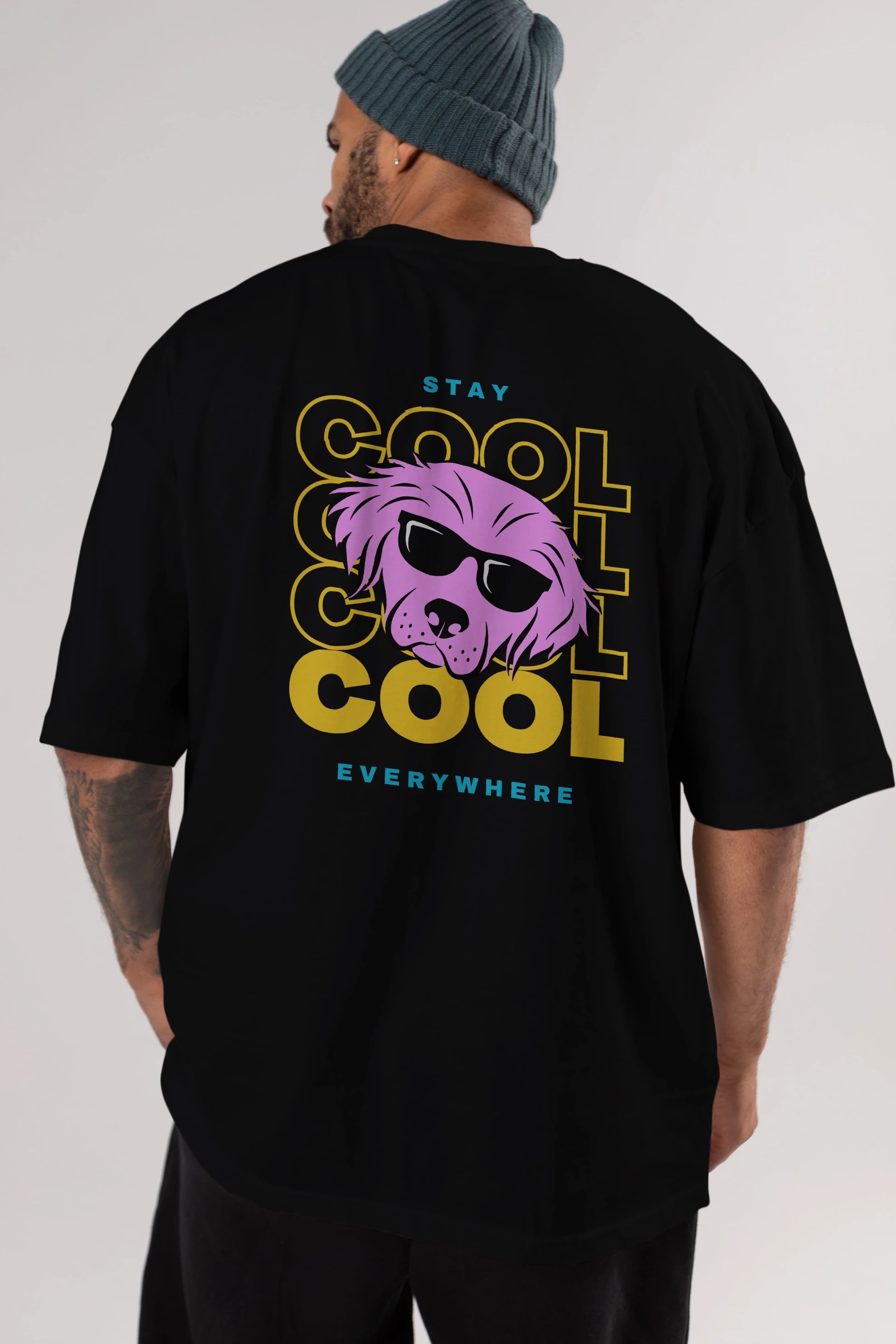 Cool Dog 2 Arka Baskılı Oversize t-shirt Erkek Kadın Unisex