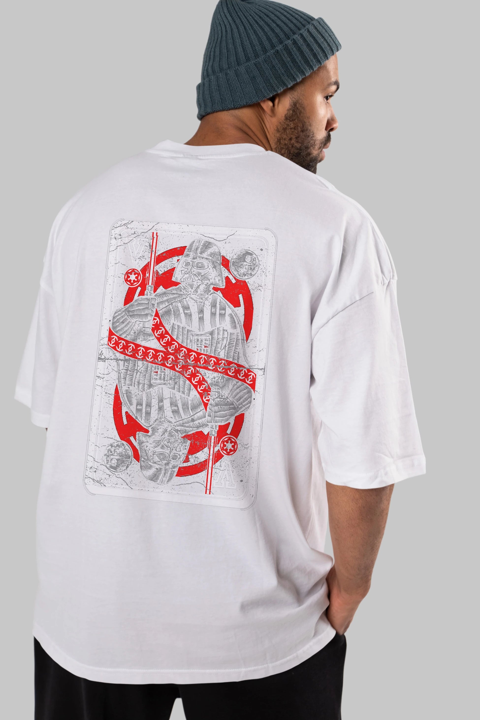 King Of The Darkside Arka Baskılı Oversize t-shirt Erkek Kadın Unisex %100 Pamuk