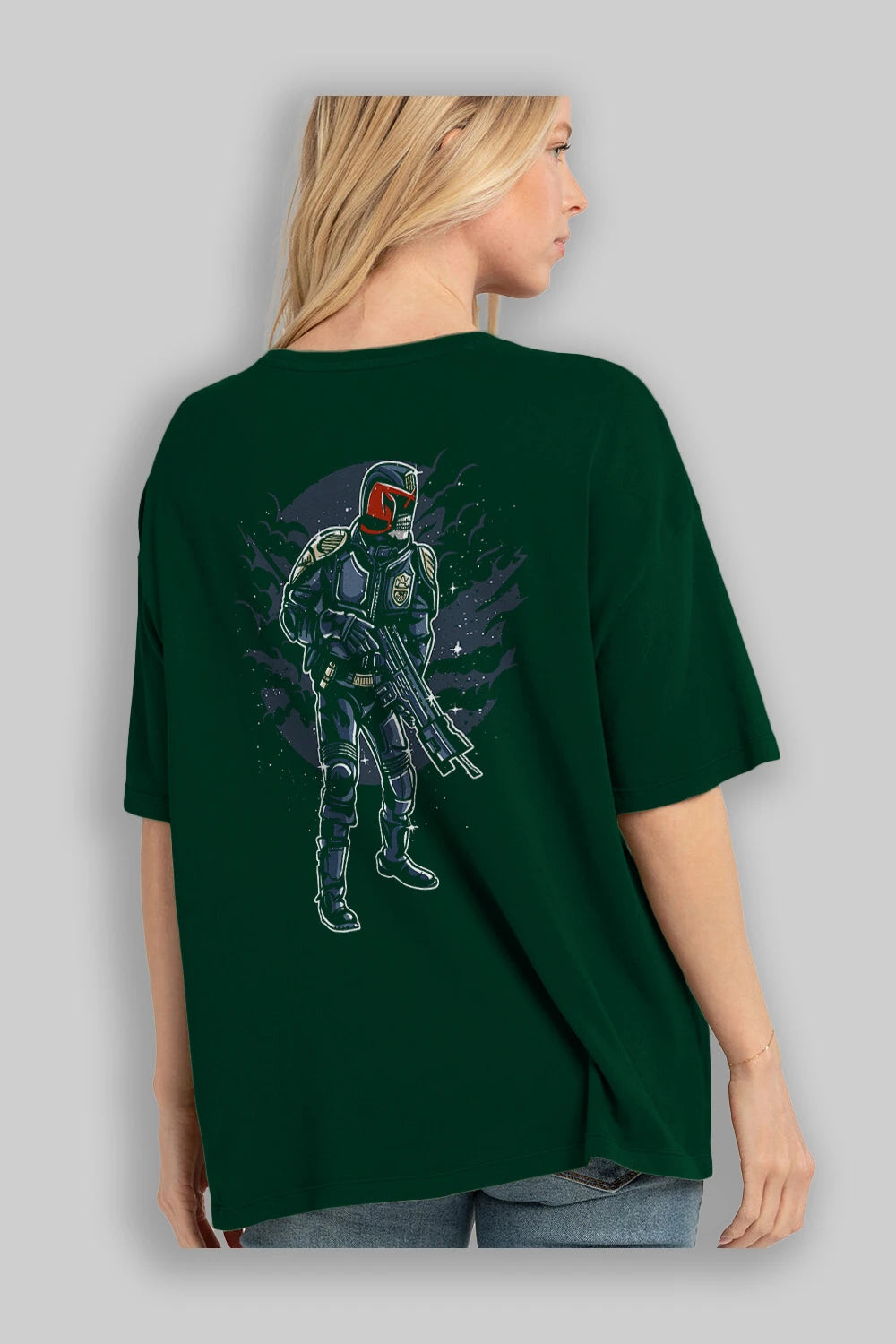 Judge Skull Arka Baskılı Oversize t-shirt Erkek Kadın Unisex %100 Pamuk
