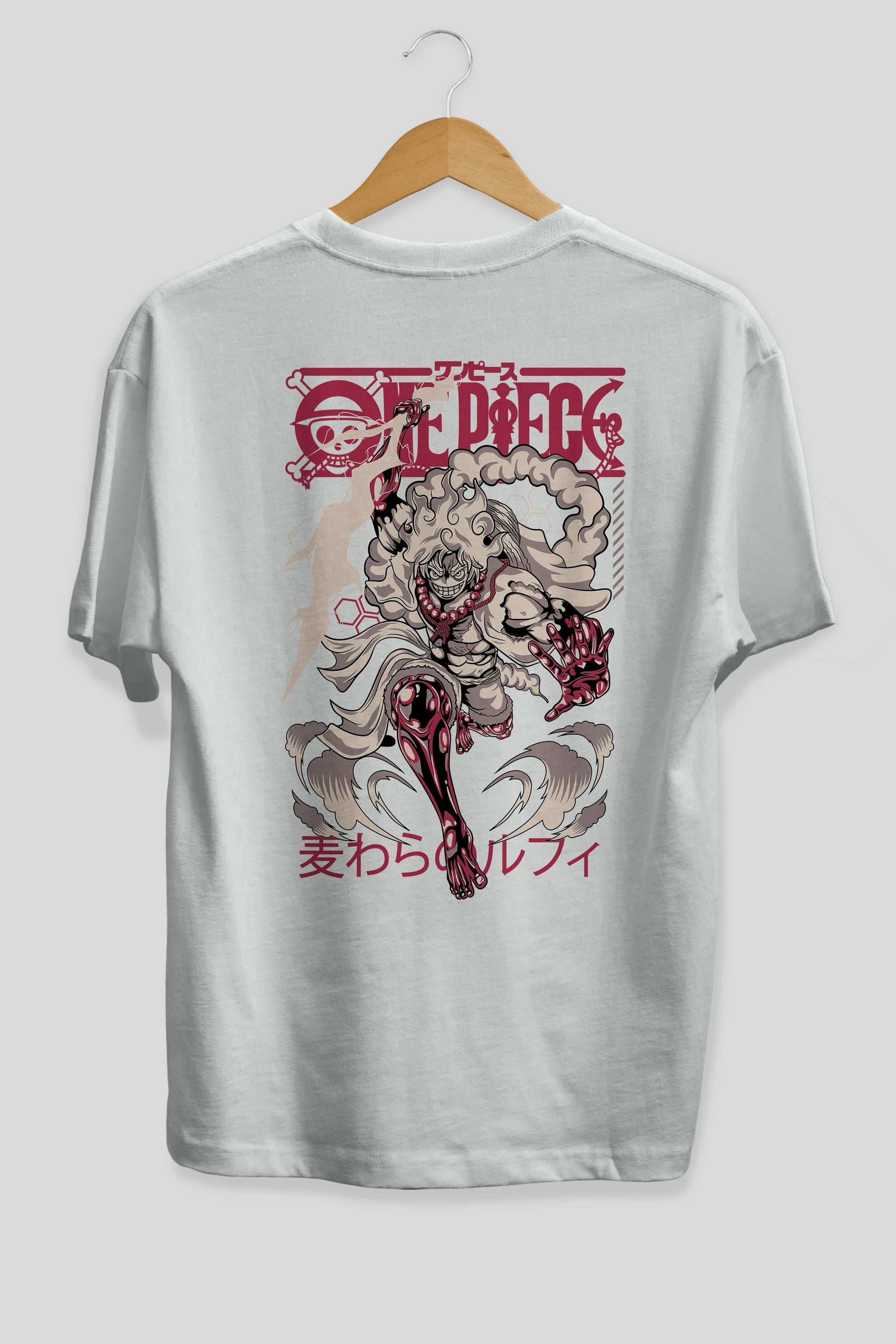MONKEY D. LUFF-ONE PIECE 1 Anime Arka Baskılı Oversize t-shirt Erkek Kadın Unisex