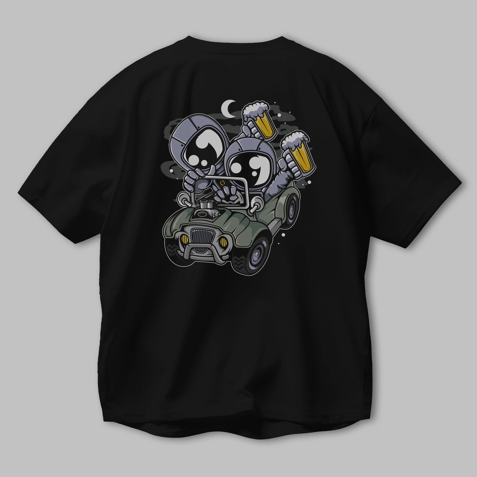 Astronaut Offroad Arka Baskılı Oversize t-shirt Erkek Kadın Unisex