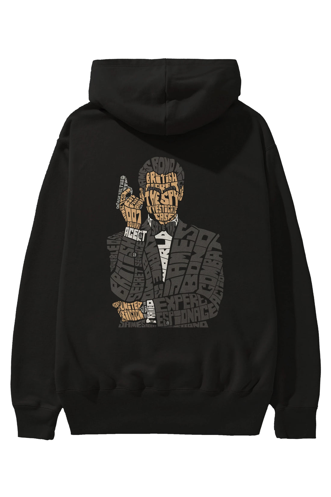 James Bond Arka Baskılı Hoodie Oversize Kapüşonlu Sweatshirt Erkek Kadın Unisex