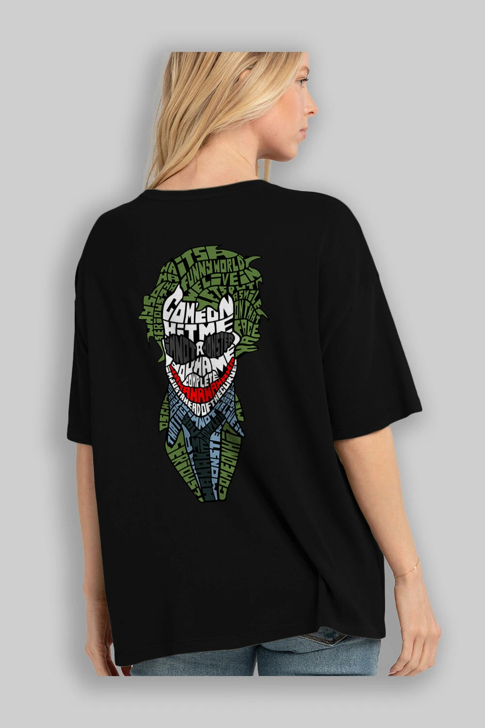 Why So Serious Arka Baskılı Oversize t-shirt %100 pamuk Erkek Kadın Unisex