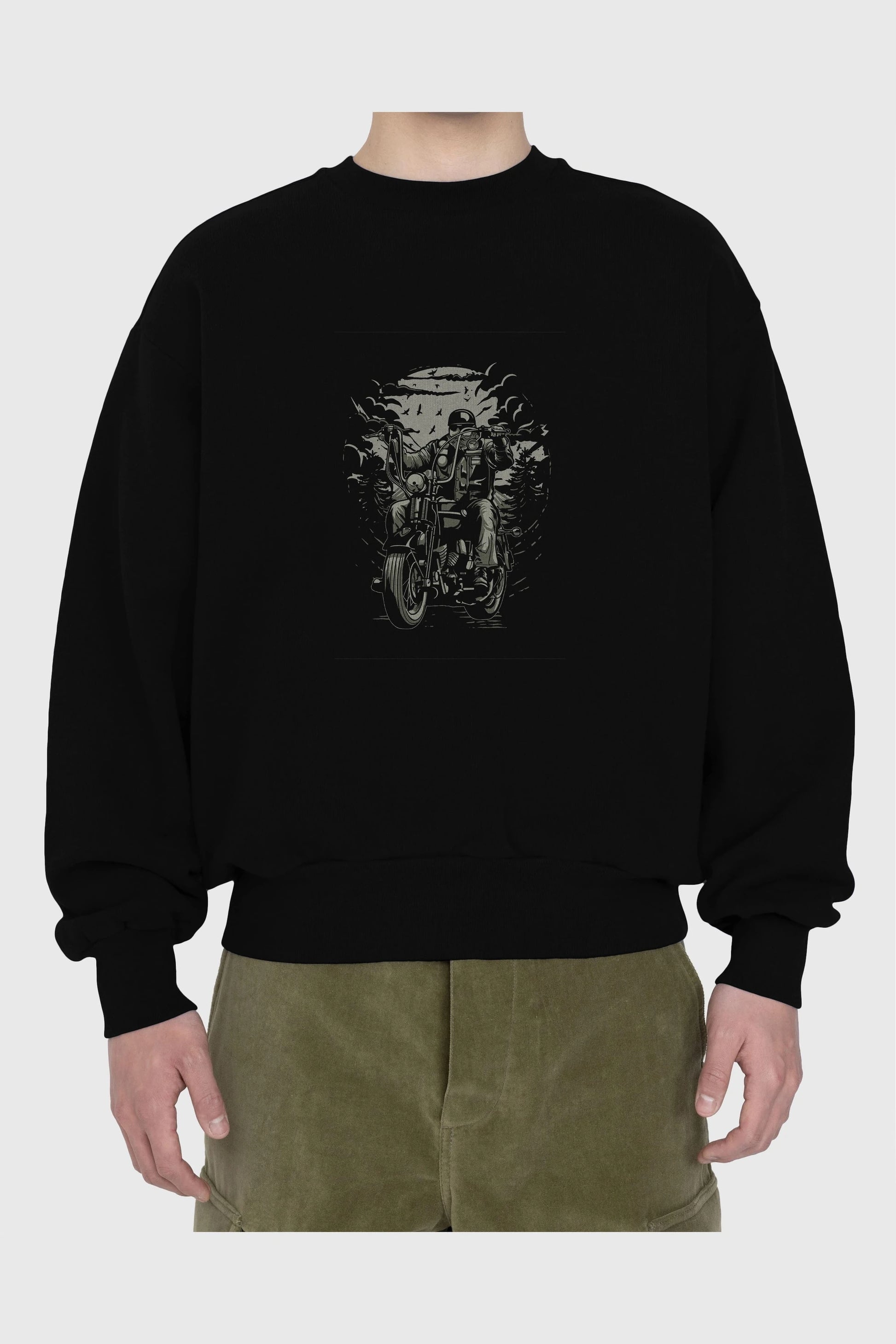 Live To Ride Ön Baskılı Oversize Sweatshirt Erkek Kadın Unisex