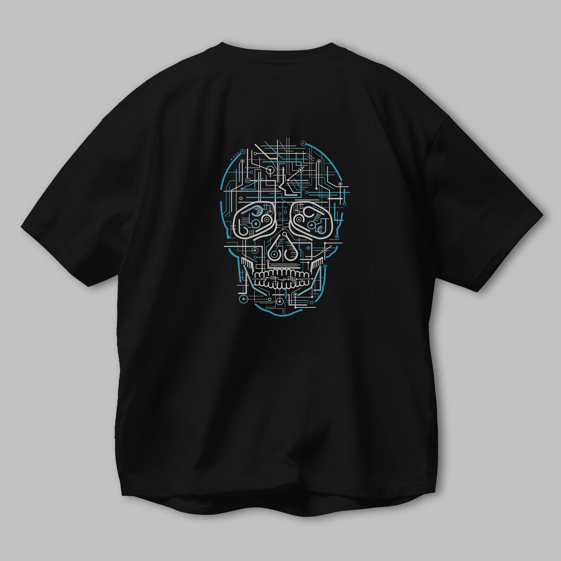 Electric Skull Arka Baskılı Oversize t-shirt %100 pamuk Erkek Kadın Unisex