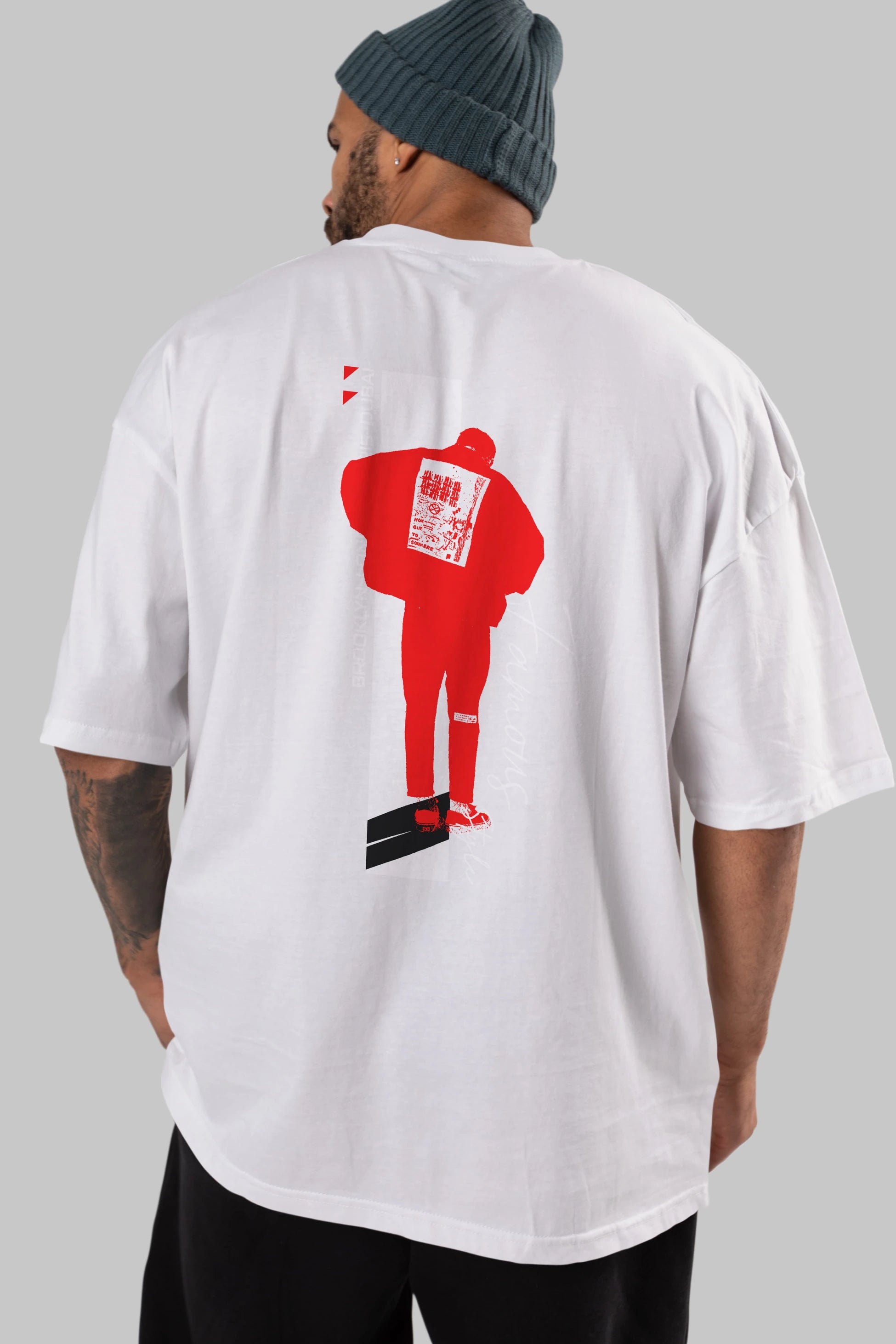 Brooklyn Style Arka Baskılı Oversize t-shirt Erkek Kadın Unisex