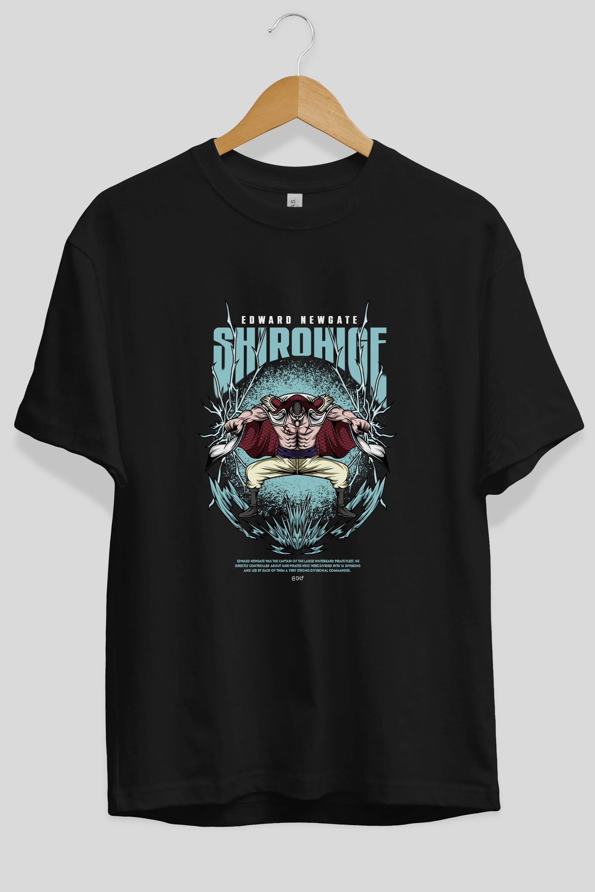 Shirohige Anime Ön Baskılı Oversize t-shirt %100 pamuk Erkek Kadın Unisex