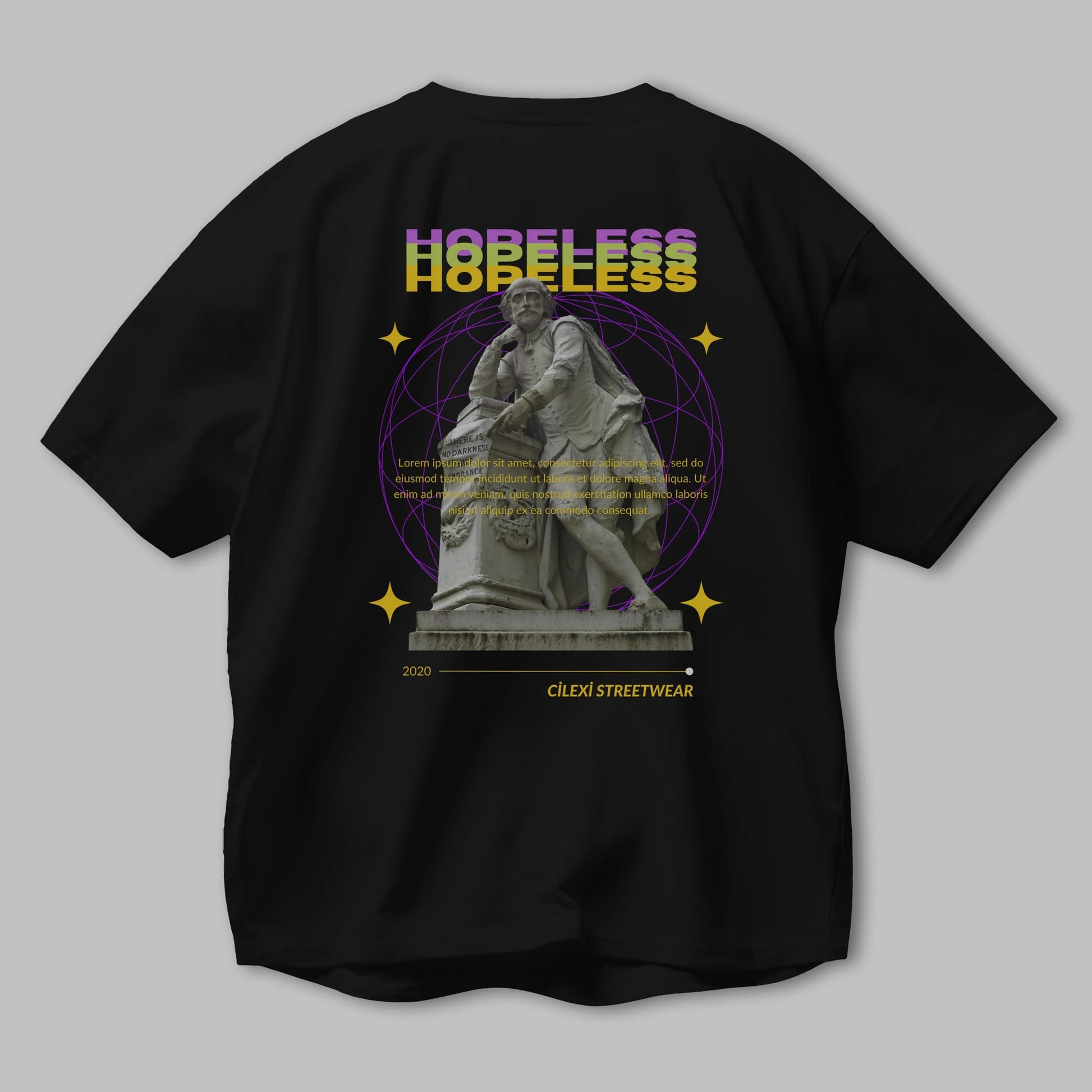Hopeless Arka Baskılı Oversize t-shirt Erkek Kadın Unisex
