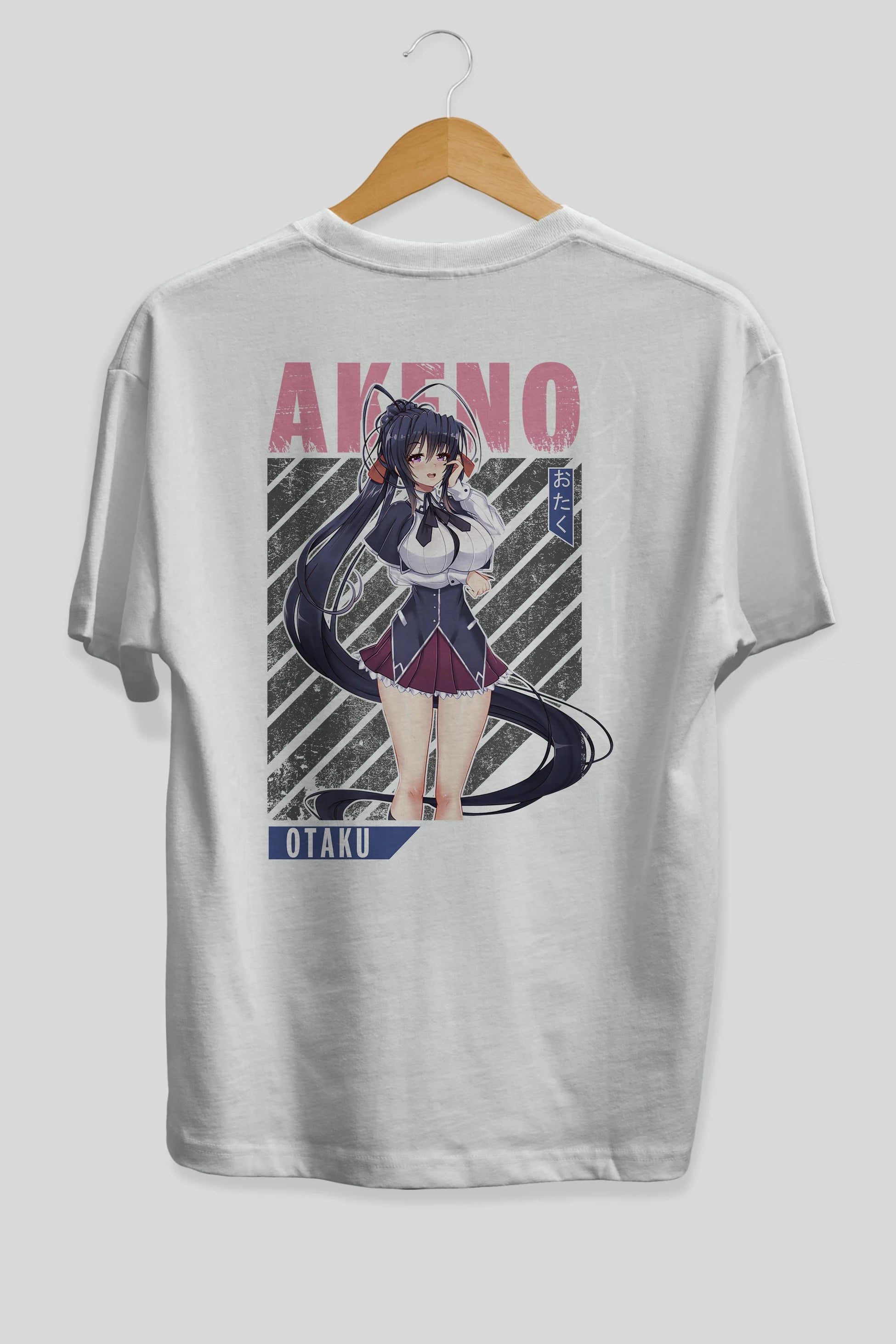 Akeno Himejima 4 Anime Arka Baskılı Oversize t-shirt Erkek Kadın Unisex