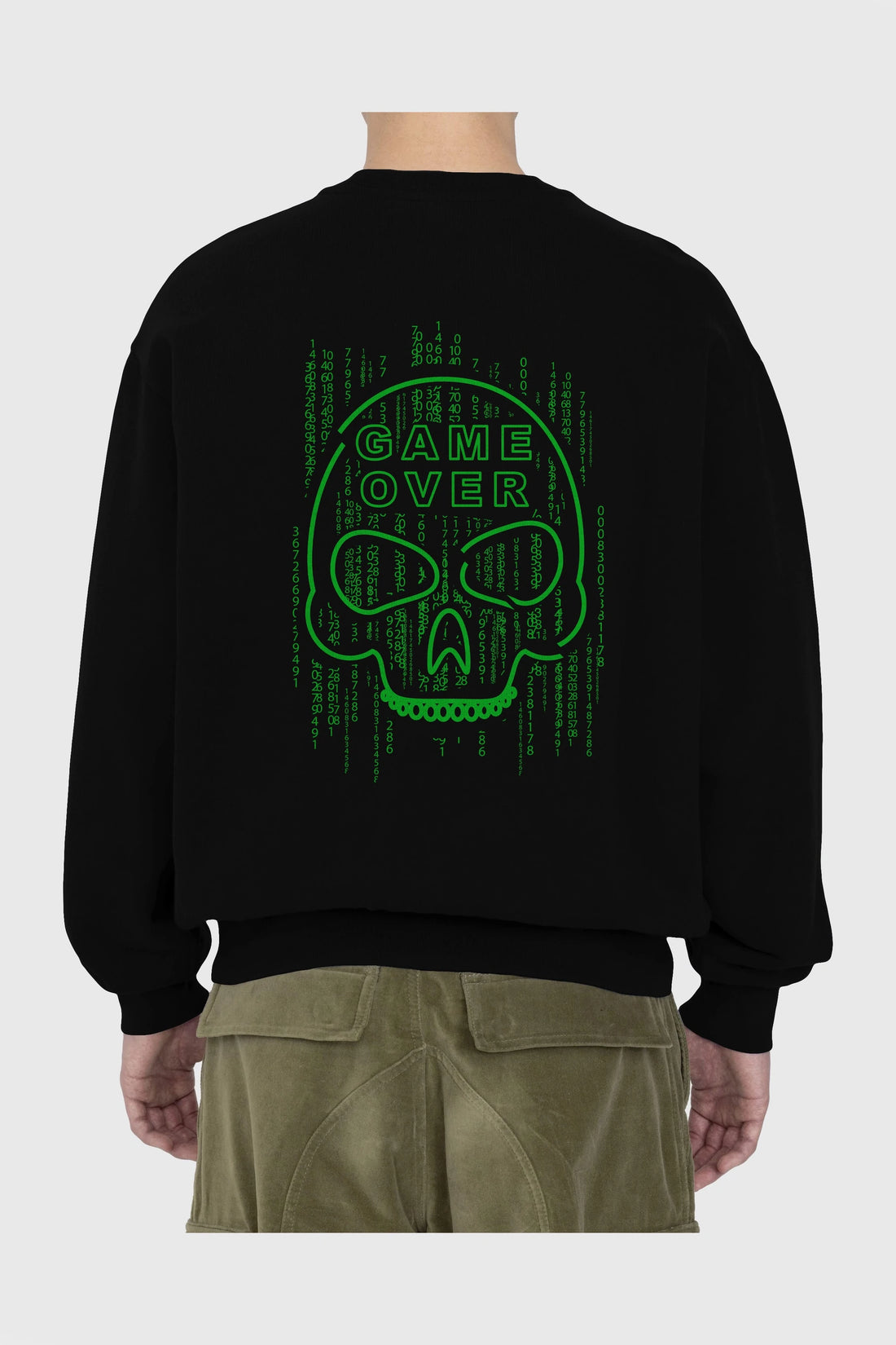 Game Over Arka Baskılı Oversize Sweatshirt Erkek Kadın Unisex