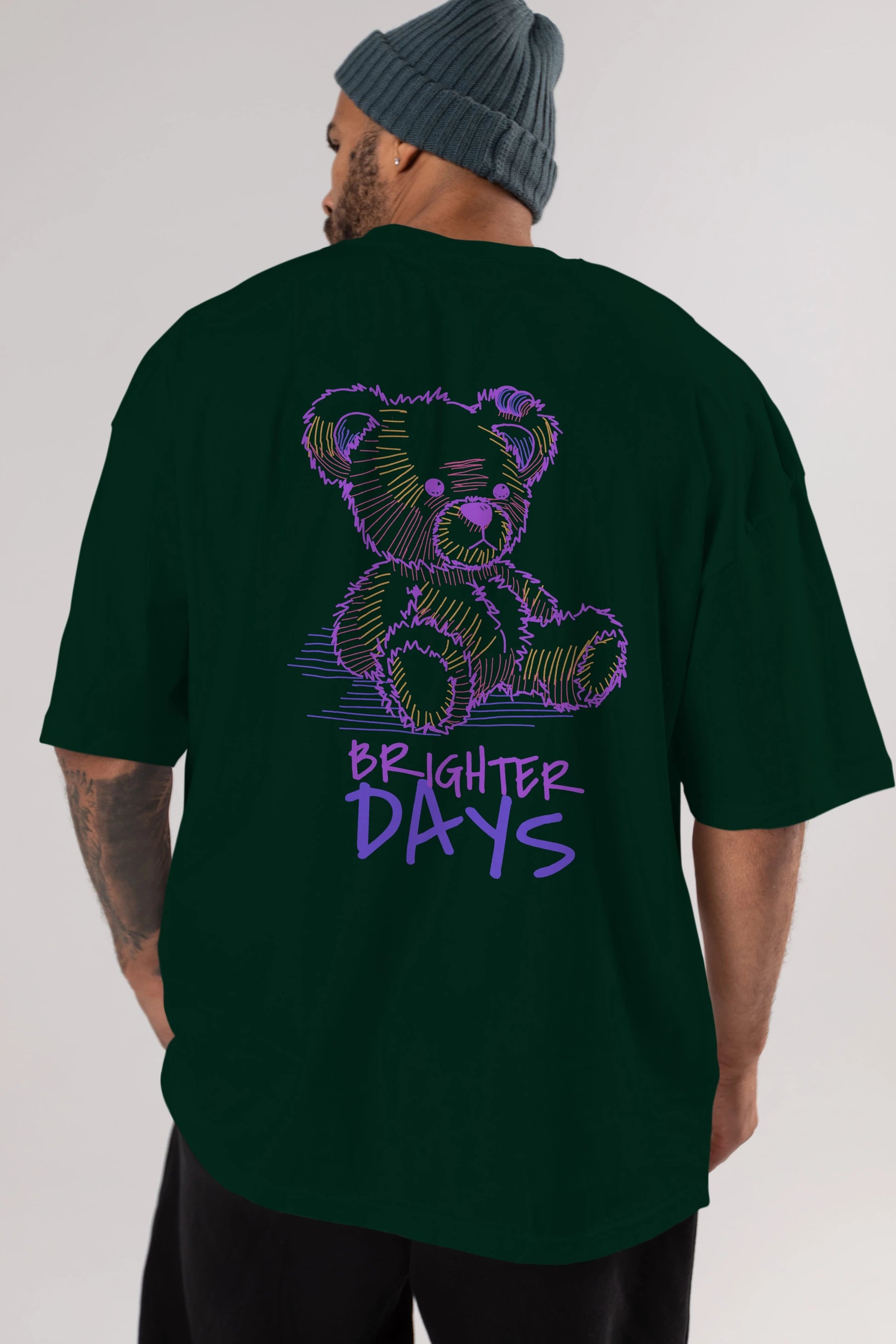 Brighter Days Arka Baskılı Oversize t-shirt Erkek Kadın Unisex