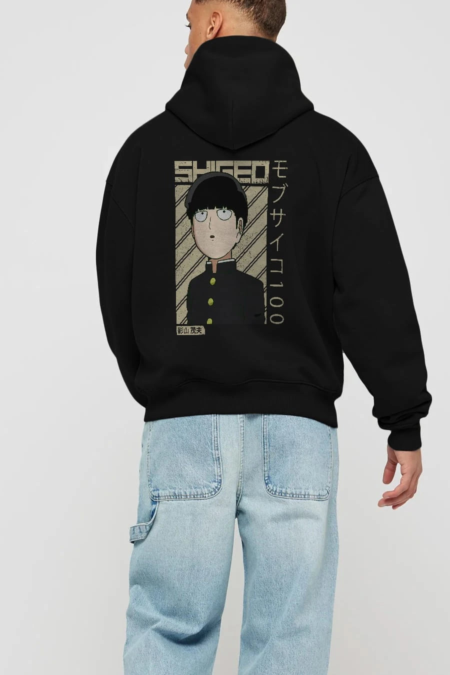 Shigeo Kageyama 2 Anime Arka Baskılı Hoodie Oversize Kapüşonlu Sweatshirt Erkek Kadın Unisex