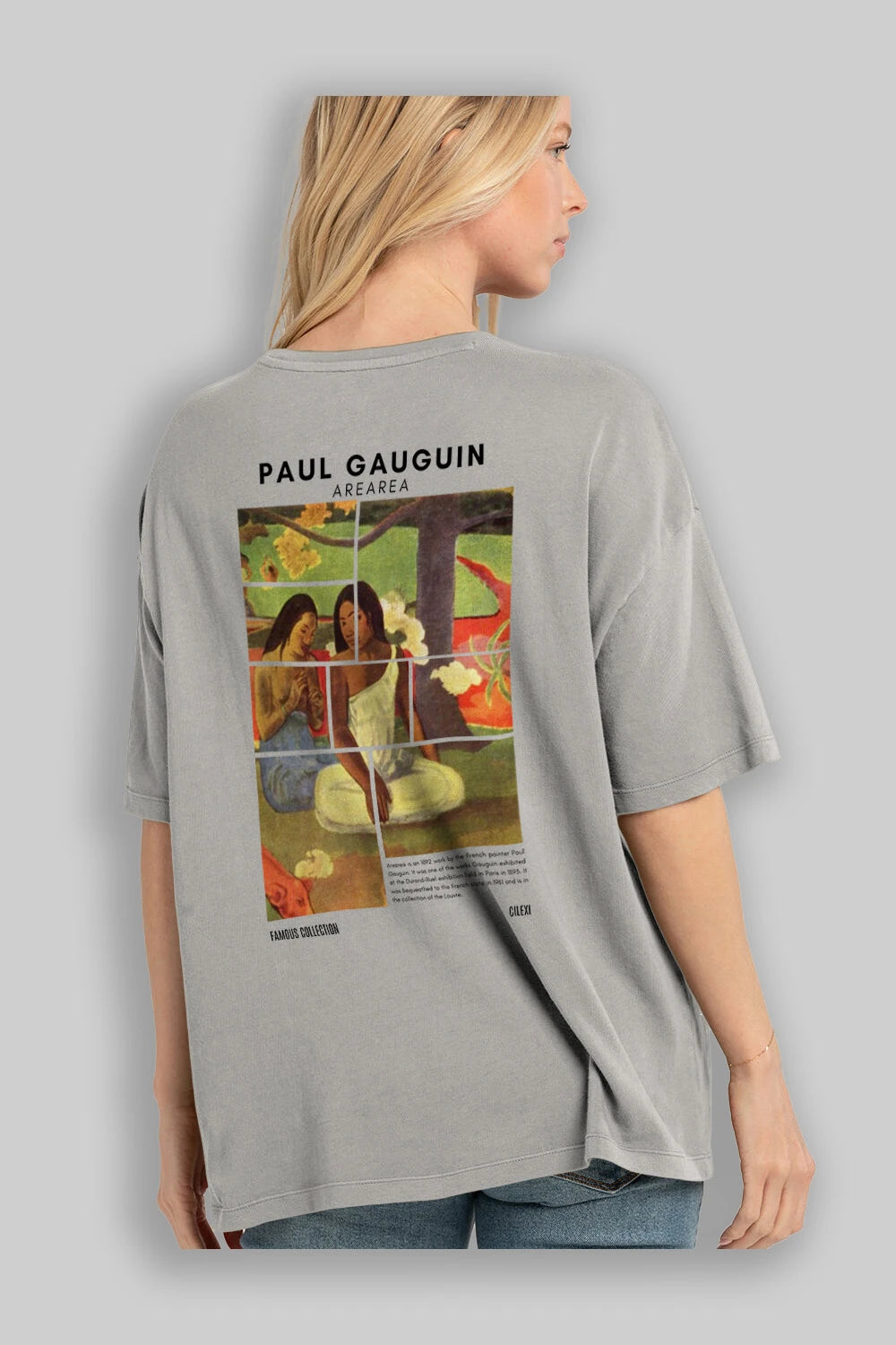 Paul Gauguin Arearea Arka Baskılı Oversize t-shirt Erkek Kadın Bisiklet Yaka Pamuk tişort