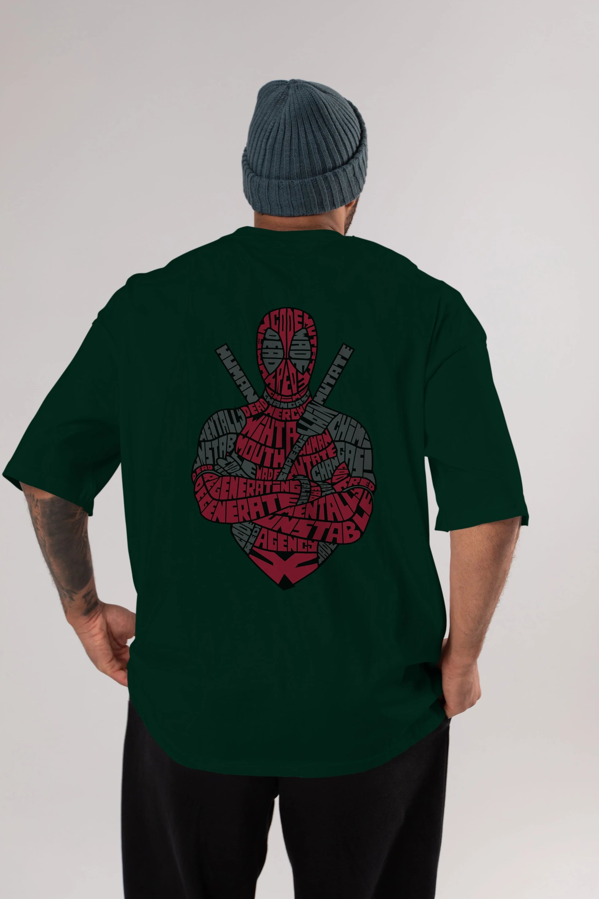 Dead Red Arka Baskılı Oversize t-shirt %100 pamuk Erkek Kadın Unisex