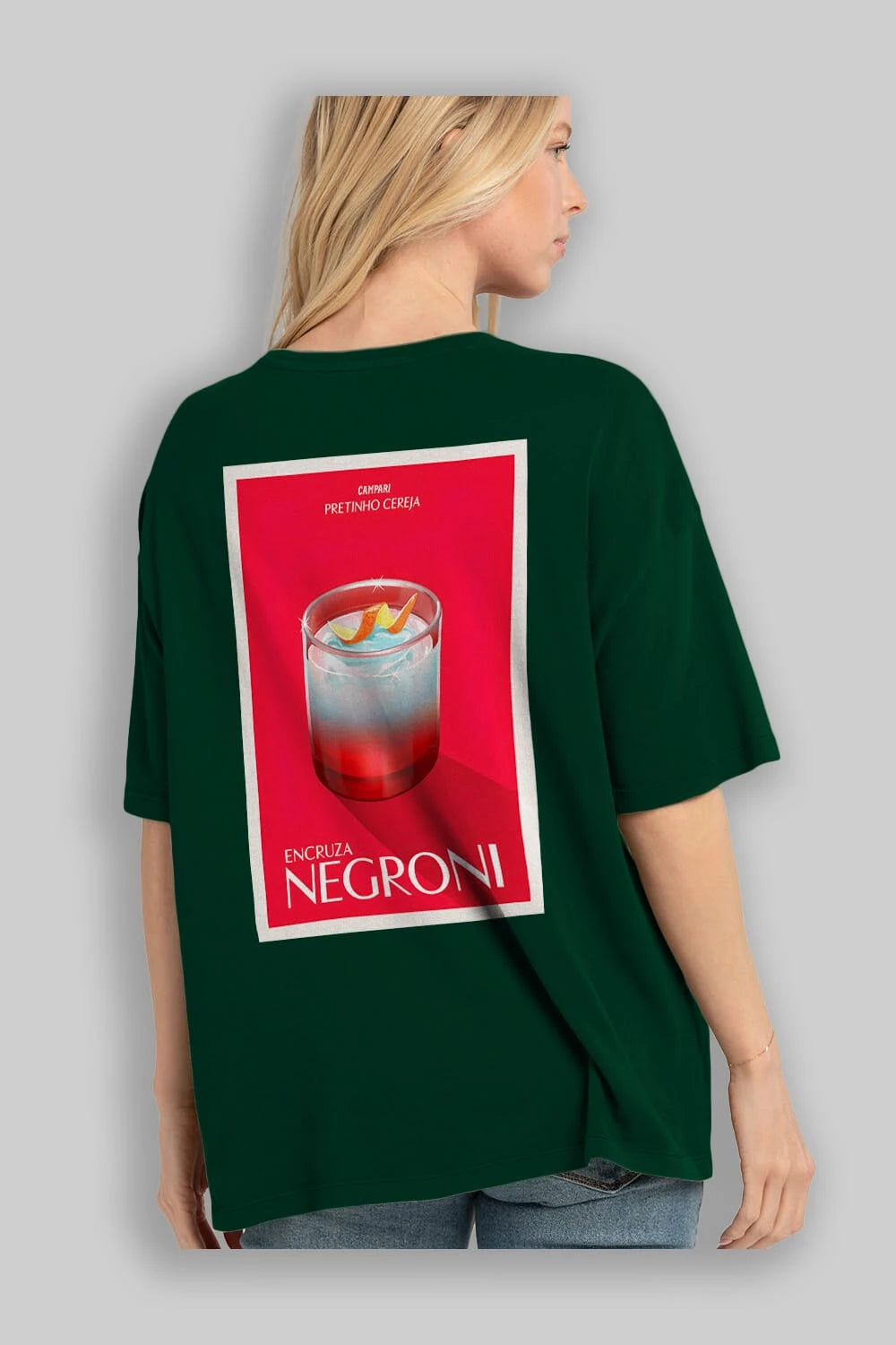 Encruza Negroni Arka Baskılı Oversize t-shirt Erkek Kadın Unisex %100 Pamuk Bisiklet Yaka tişort
