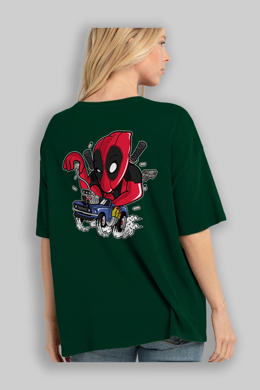 Deadpool (21) Arka Baskılı Oversize t-shirt Erkek Kadın Unisex %100 Pamuk Bisiklet Yaka tişort