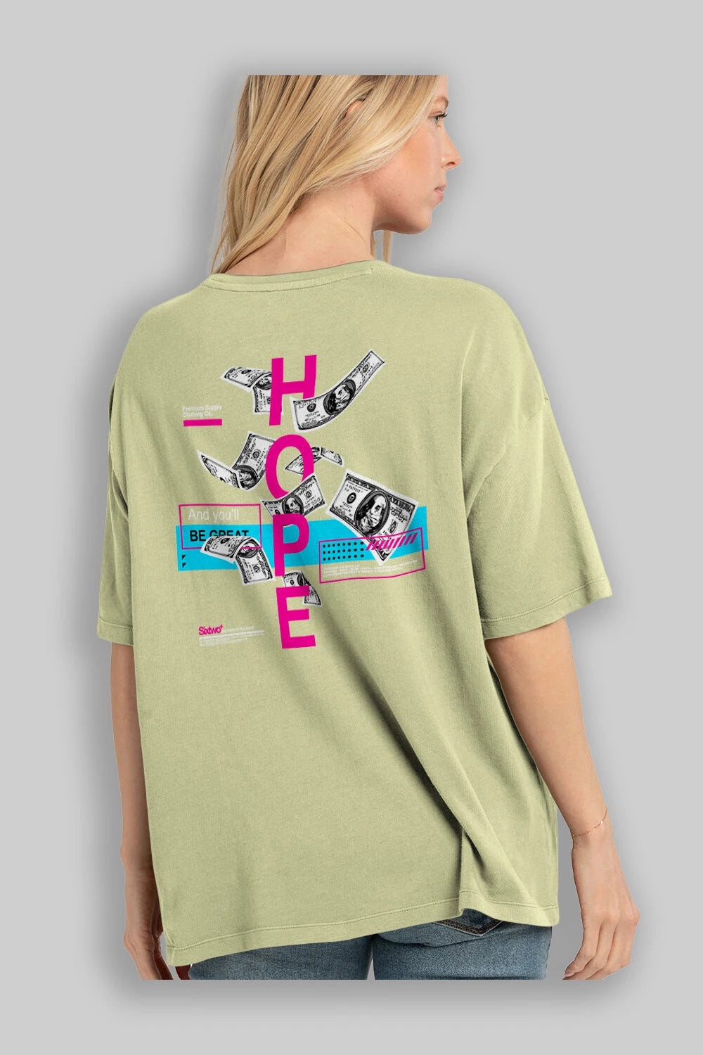 Hope Arka Baskılı Oversize t-shirt Erkek Kadın Unisex