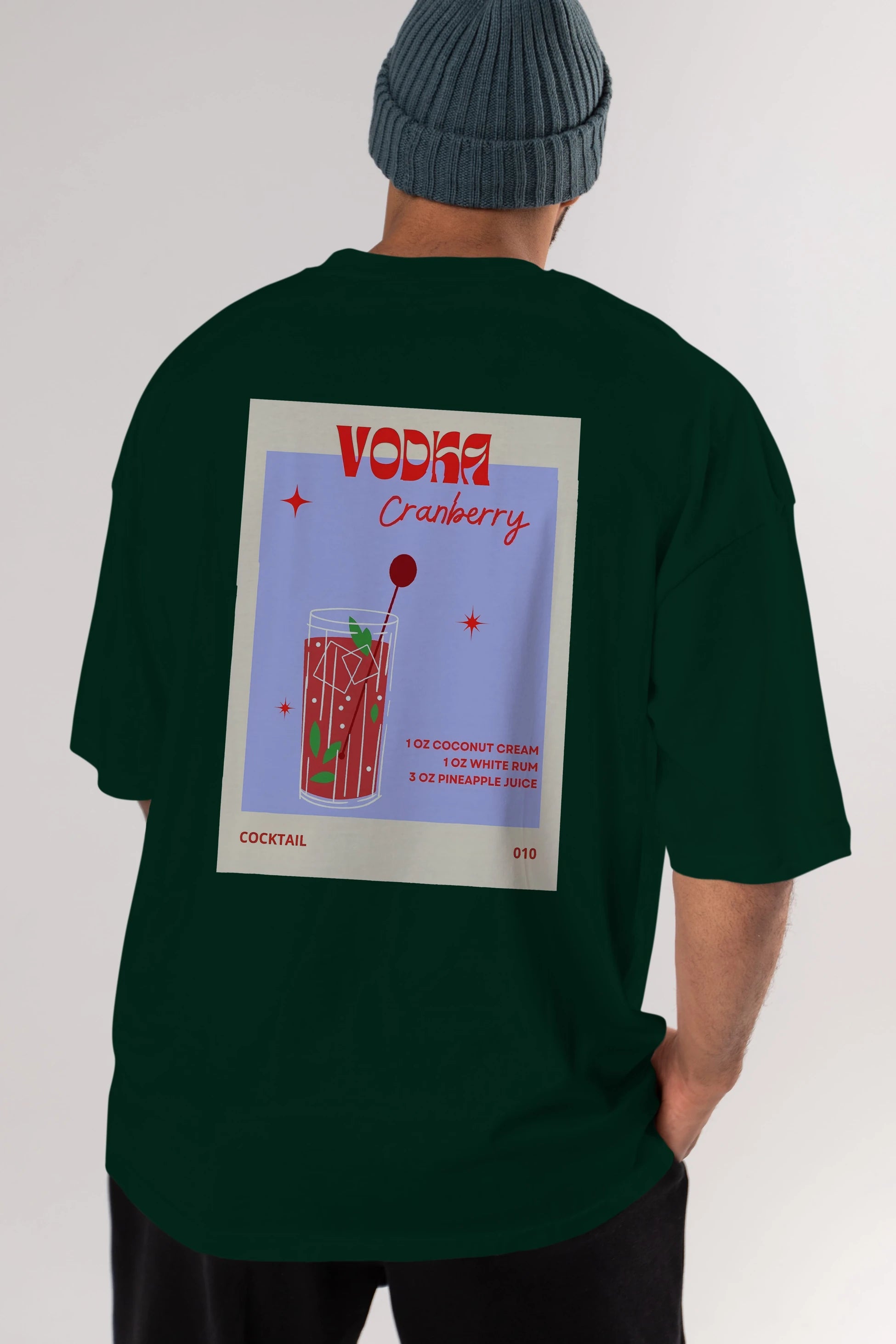 Vodka Cranberry Arka Baskılı Oversize t-shirt Erkek Kadın Unisex %100 Pamuk Bisiklet Yaka tişort